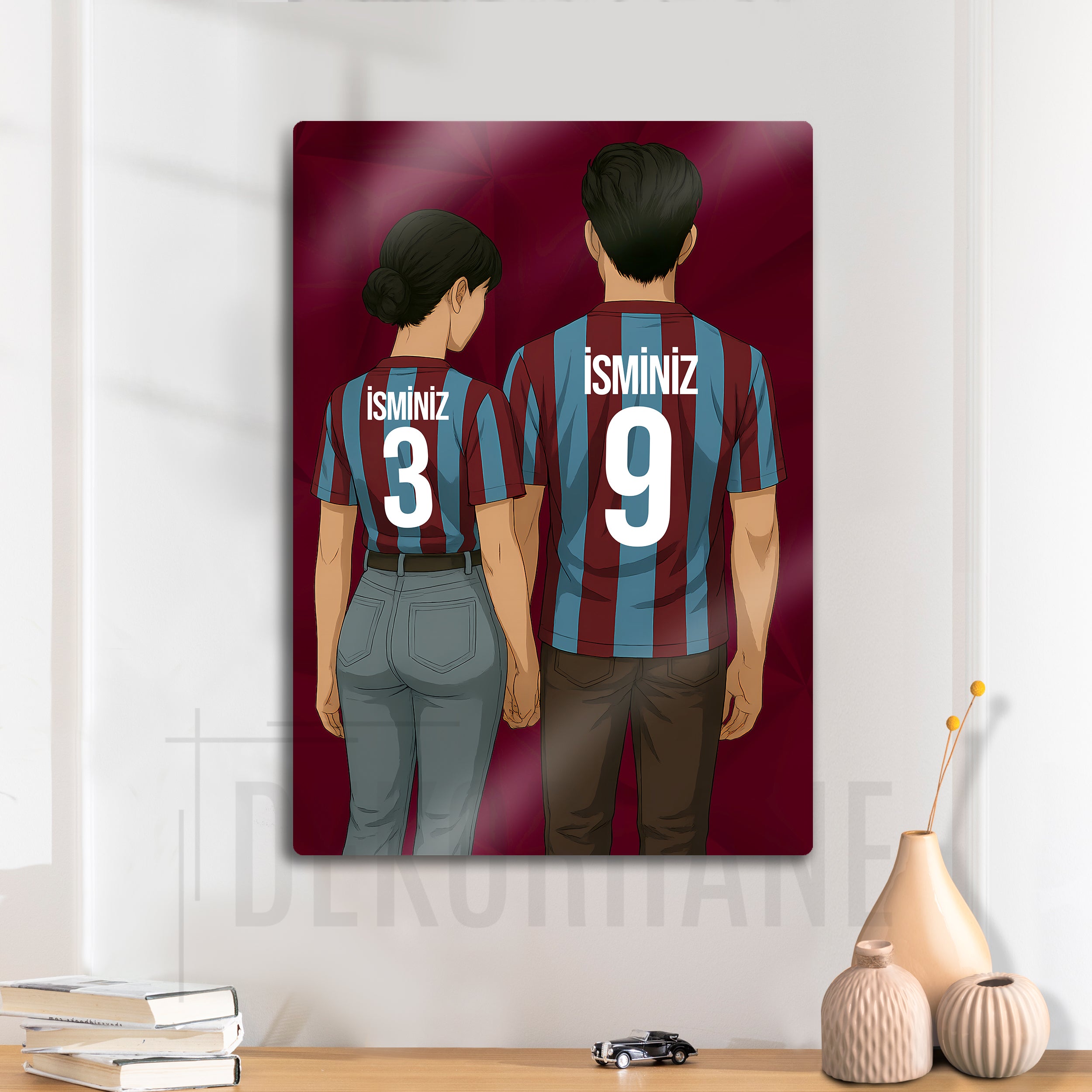 Trabzonspor Sevgili Erkek Kadın - Kişiselleştirilebilir Metal Tablo