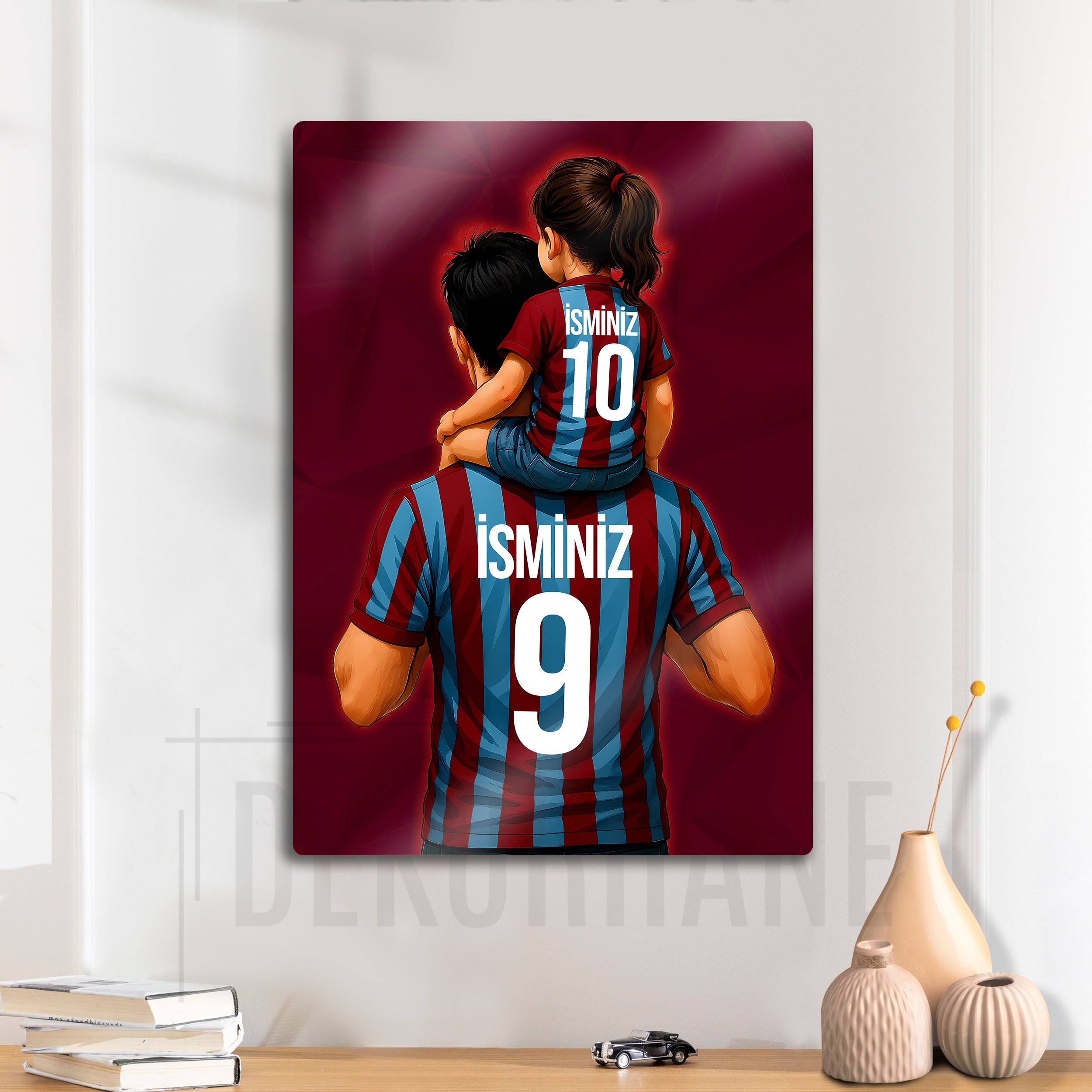 Trabzonspor Baba Kız Çocuk - Kişiselleştirilebilir Metal Tablo