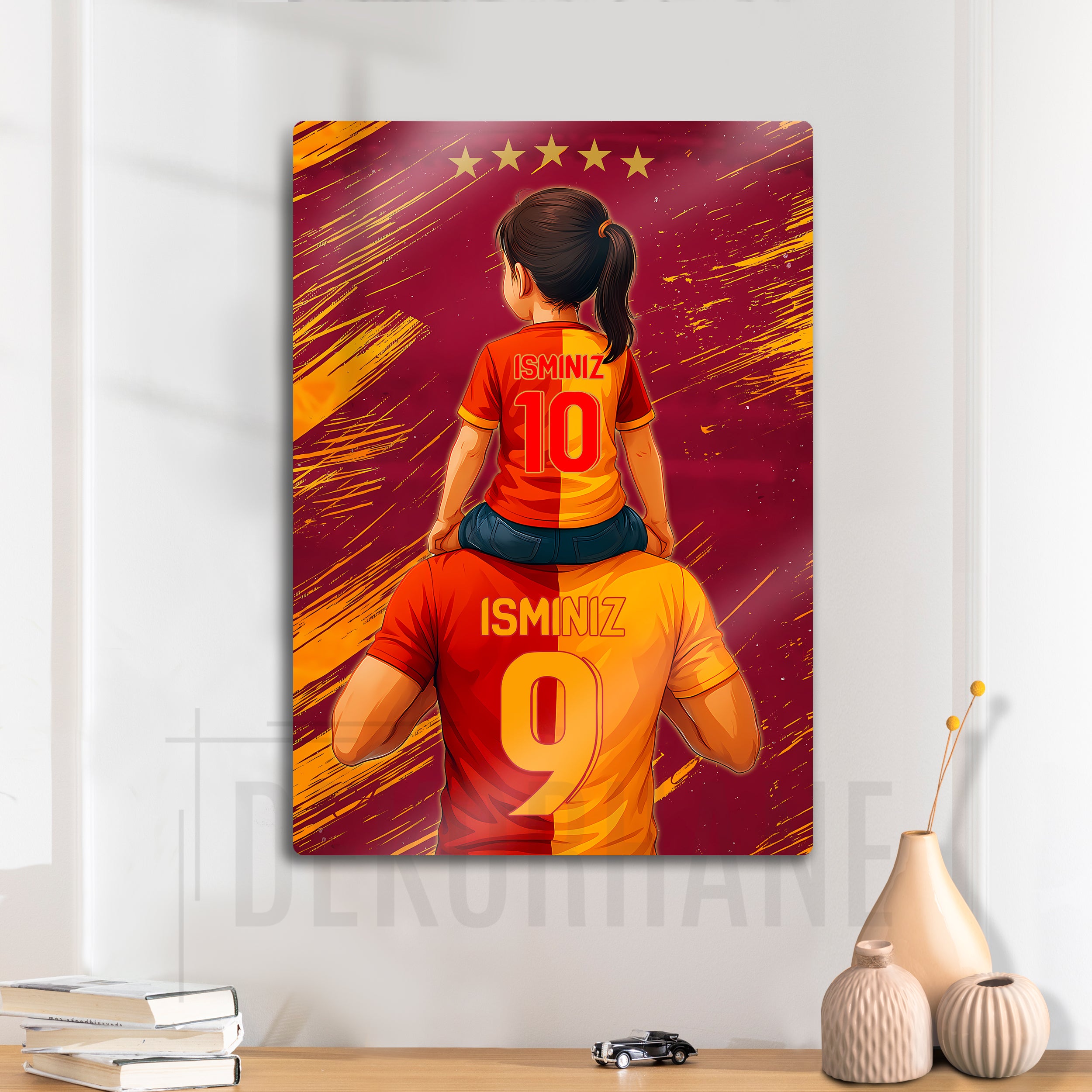 Galatasaray Baba Kız Çocuk - Kişiselleştirilebilir Metal Tablo