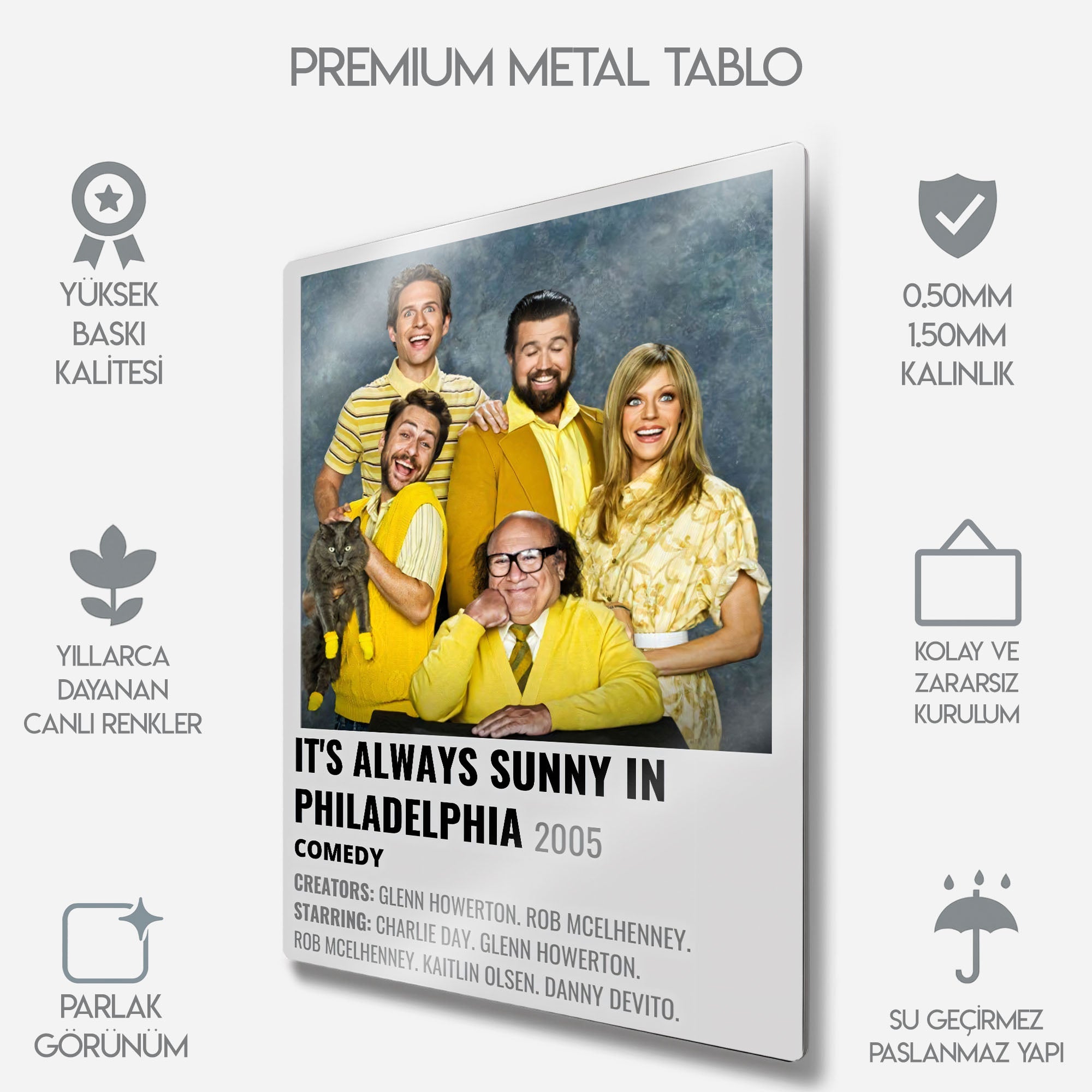 It's Always Sunny in Philadelphia Minimalist Dizi Posteri - Metal Tablo