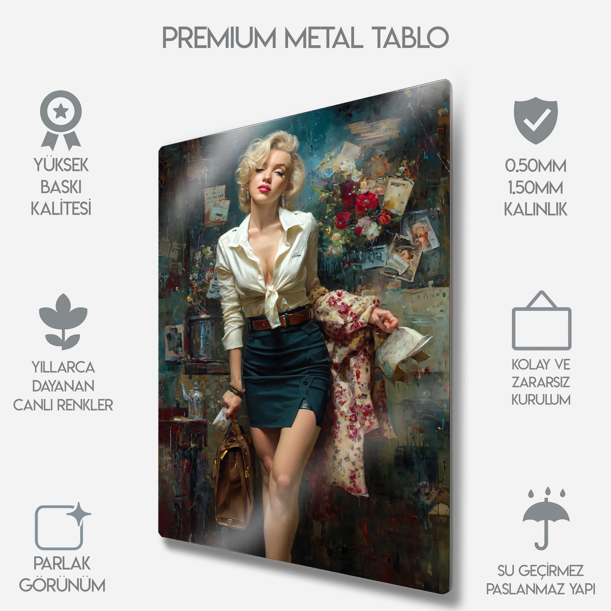 Marilyn Monroe Modern Sanat - Metal Tablo