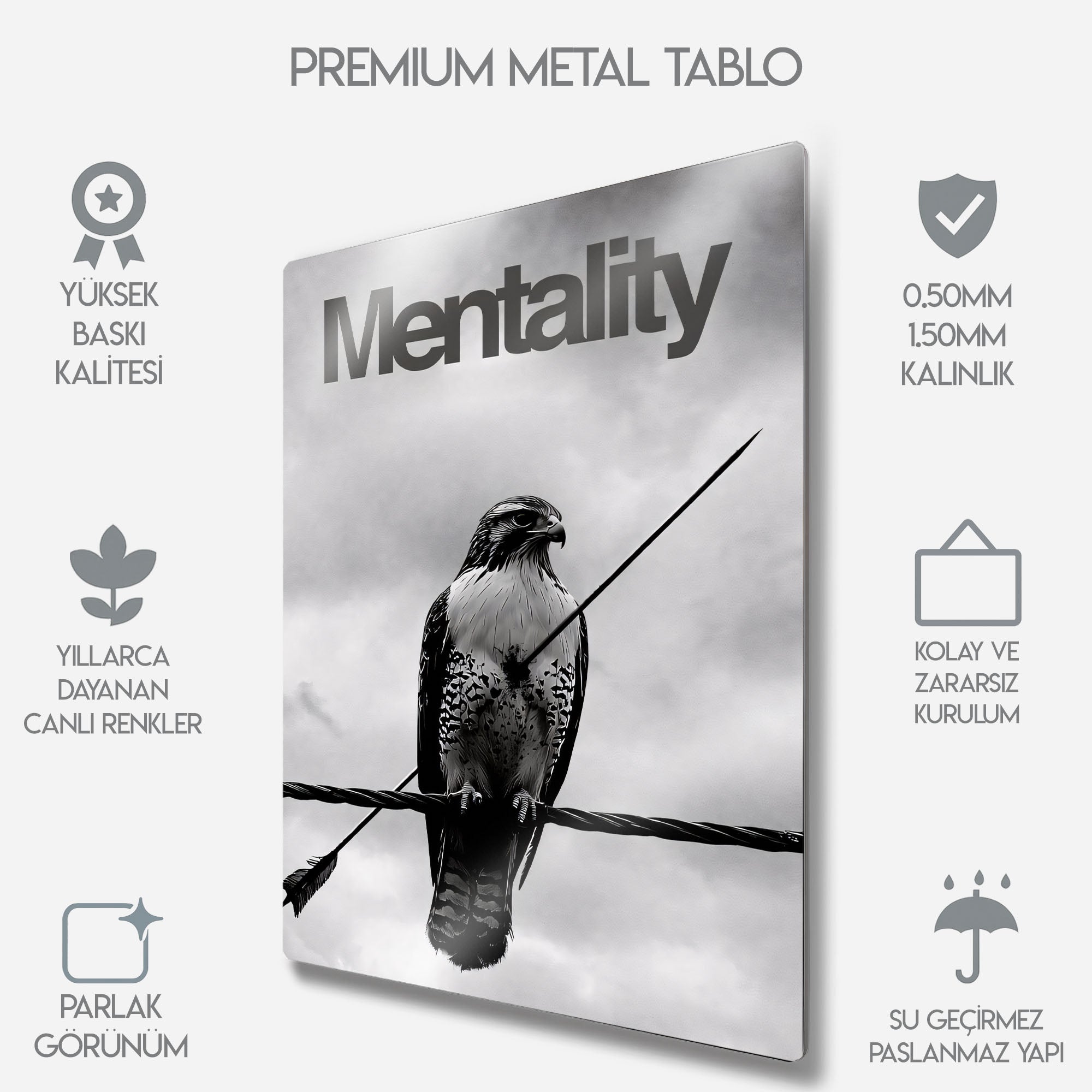 Mentality Motivasyon - Metal Tablo