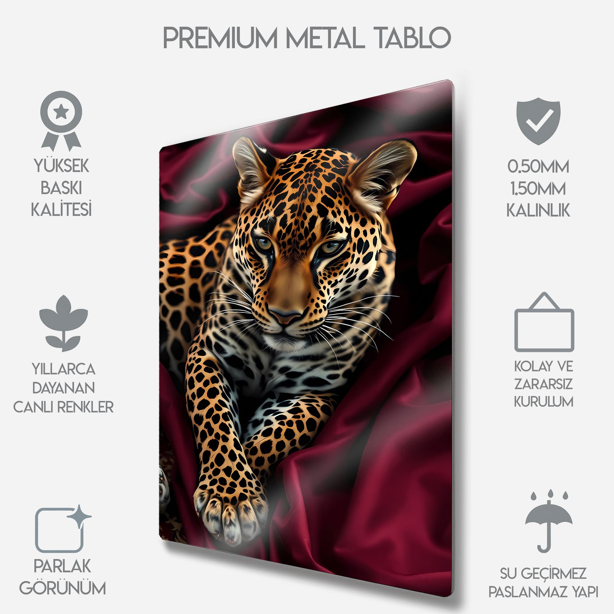 Lüks Leopar - Metal Tablo
