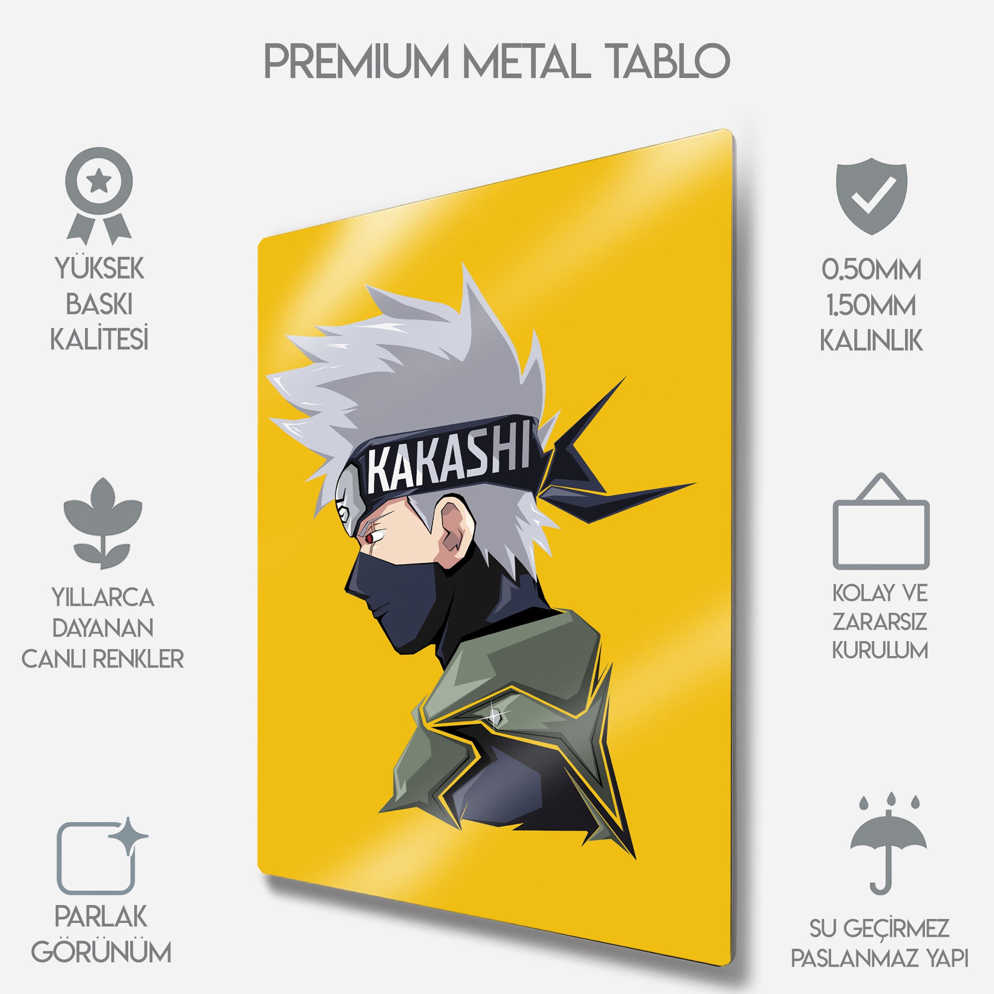 Naruto Kakashi Pop Art - Metal Tablo