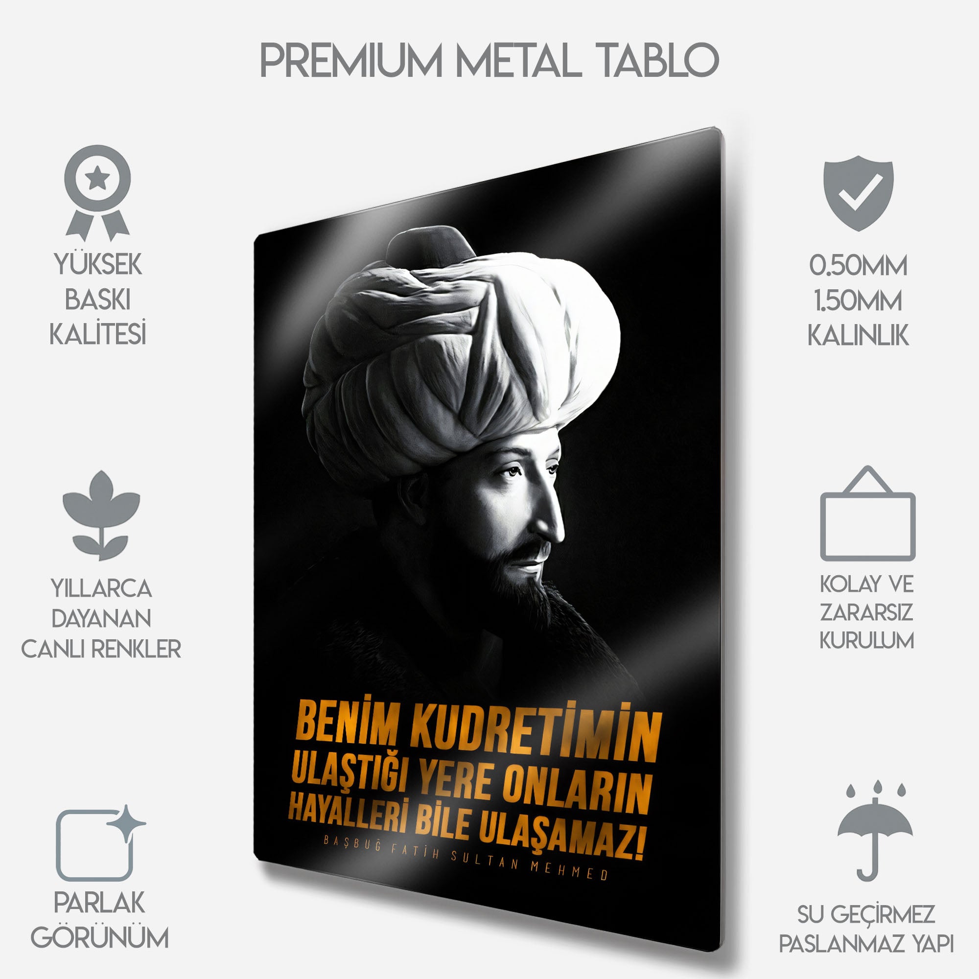 Fatih Sultan Mehmet Sözlü - Metal Tablo