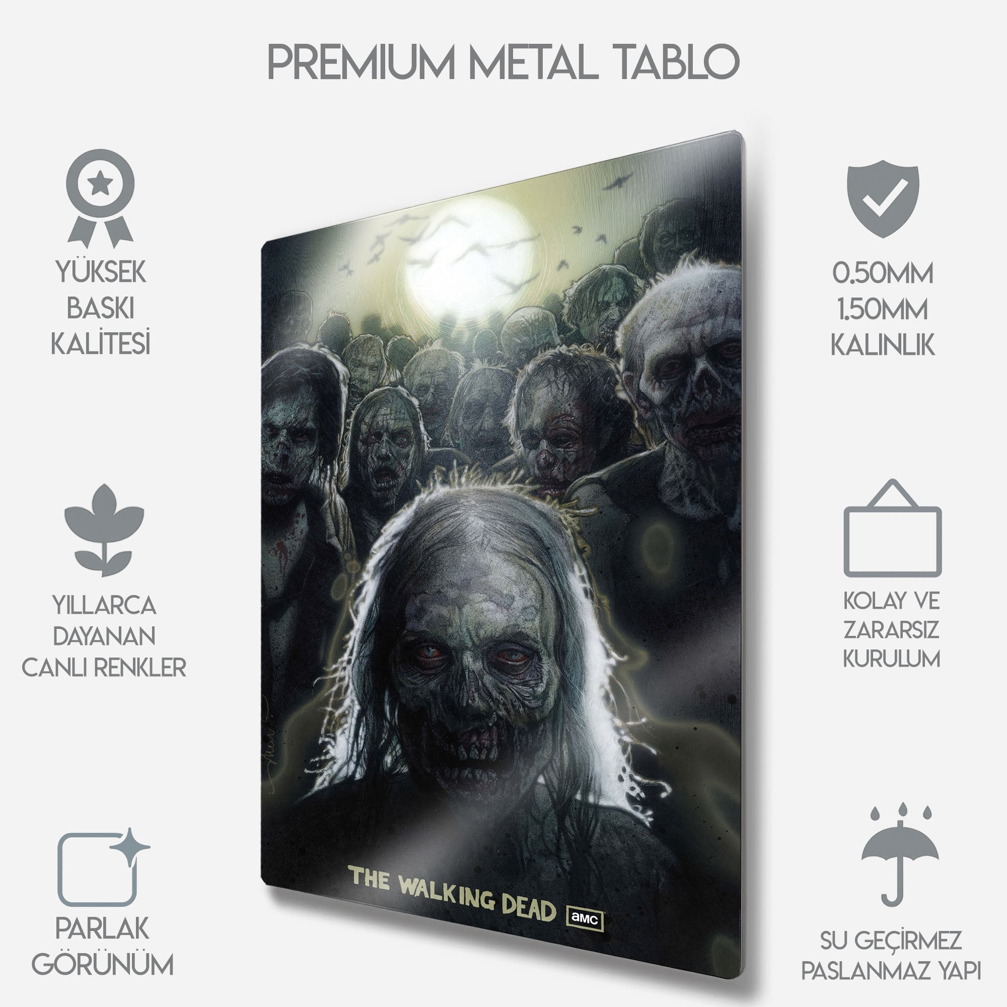 The Walking Dead Zombi Sürüsü - Metal Tablo