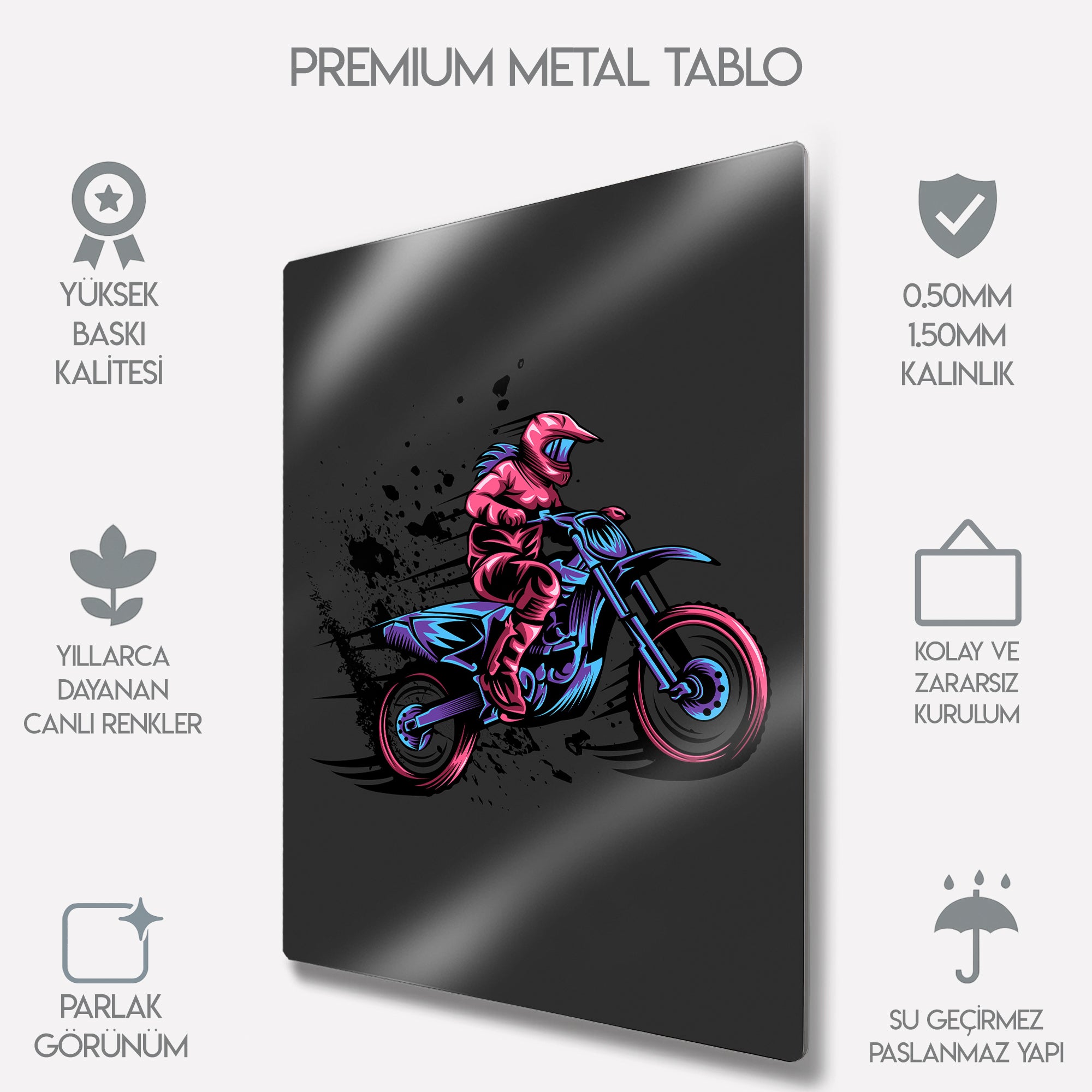 Motokros Sporcu Tasarım - Metal Tablo