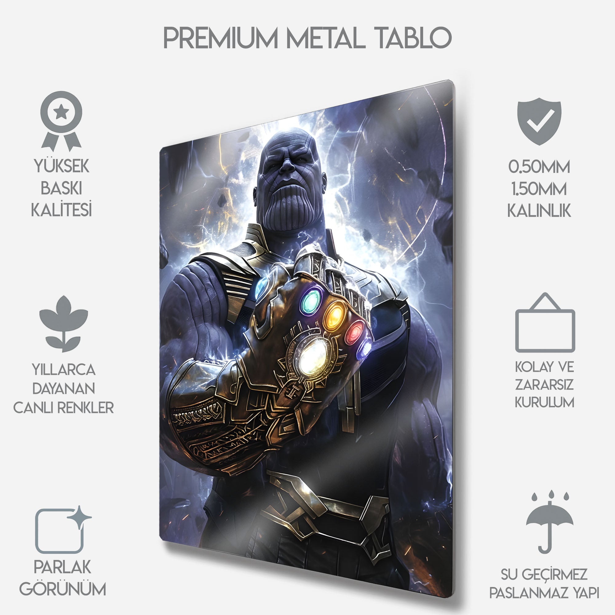 Marvel Thanos ve Sonsuzluk Eldiveni - Metal Tablo