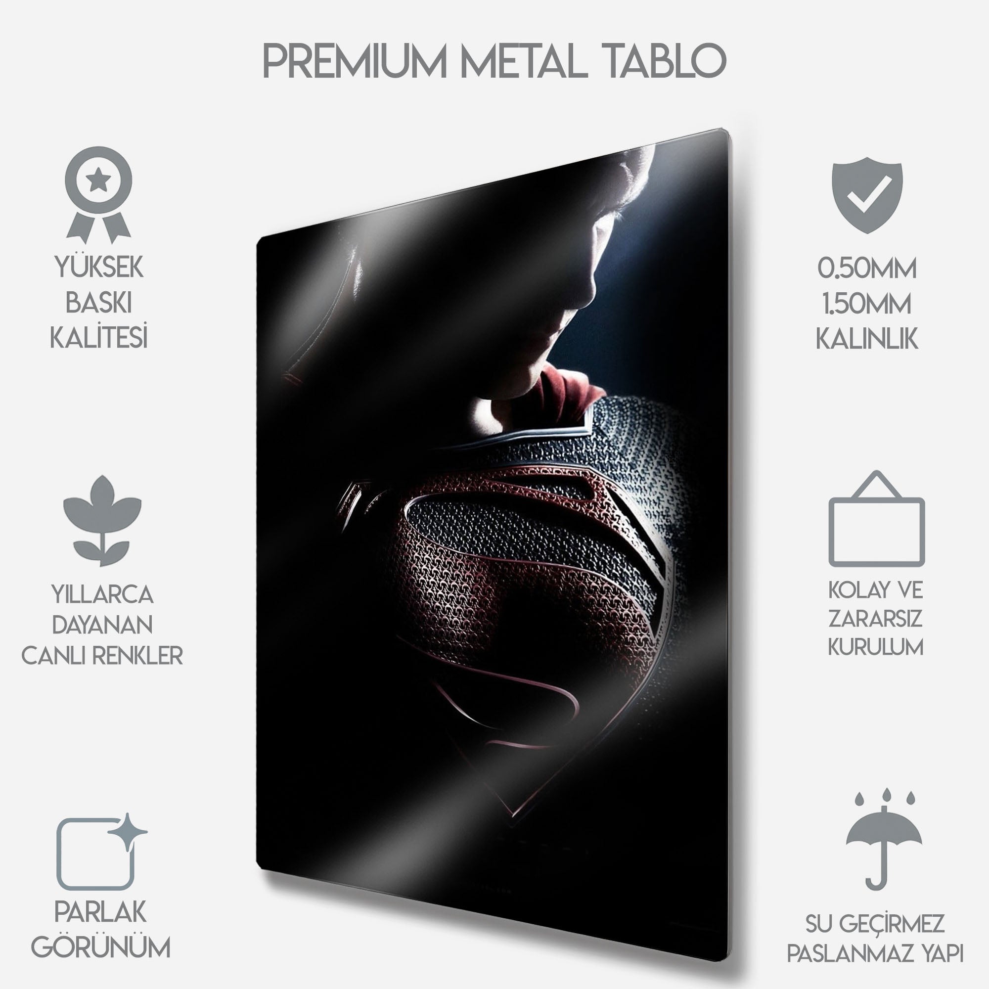 Man of Steel Superman Logo - Metal Tablo