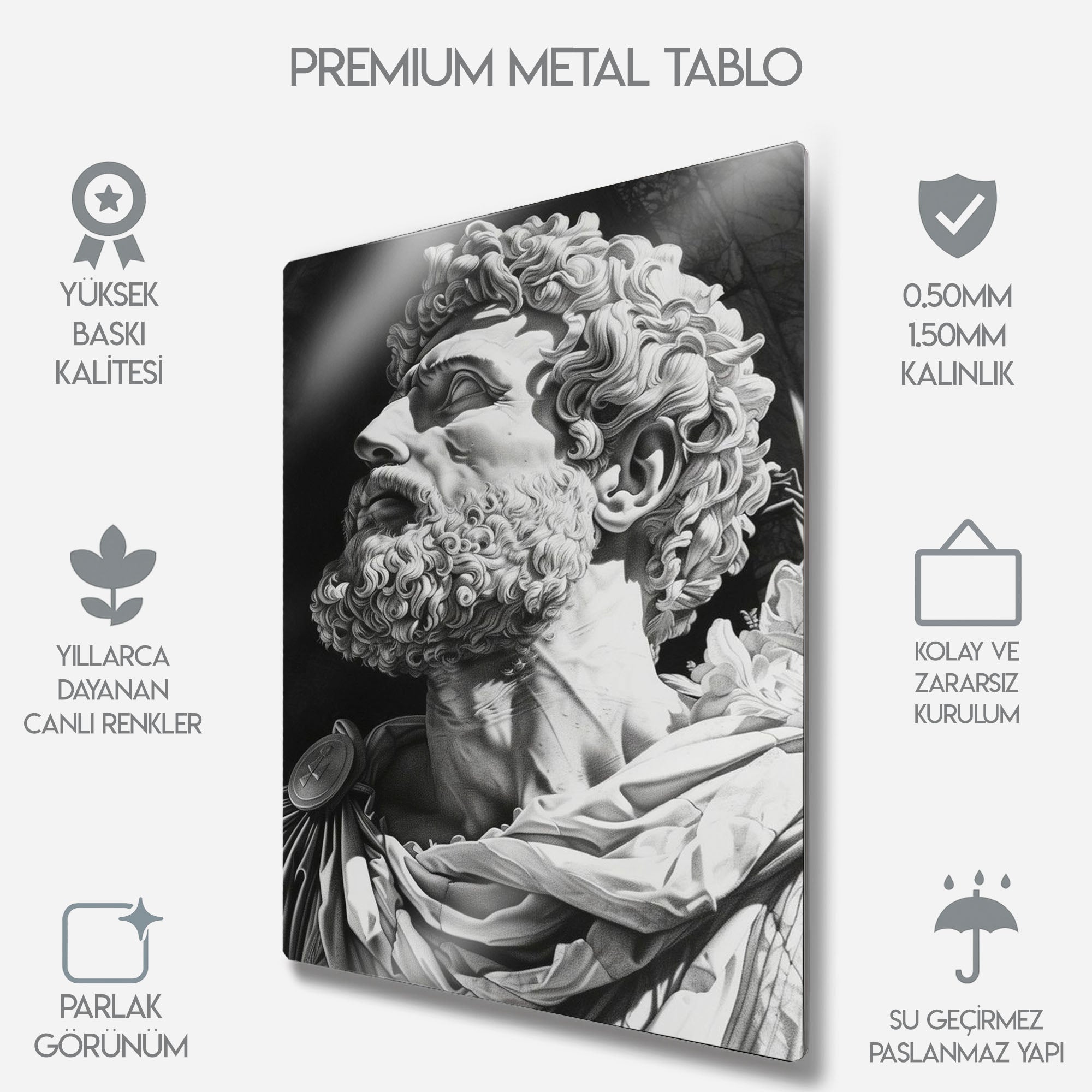 Marcus Aurelius Heykeli - Metal Tablo