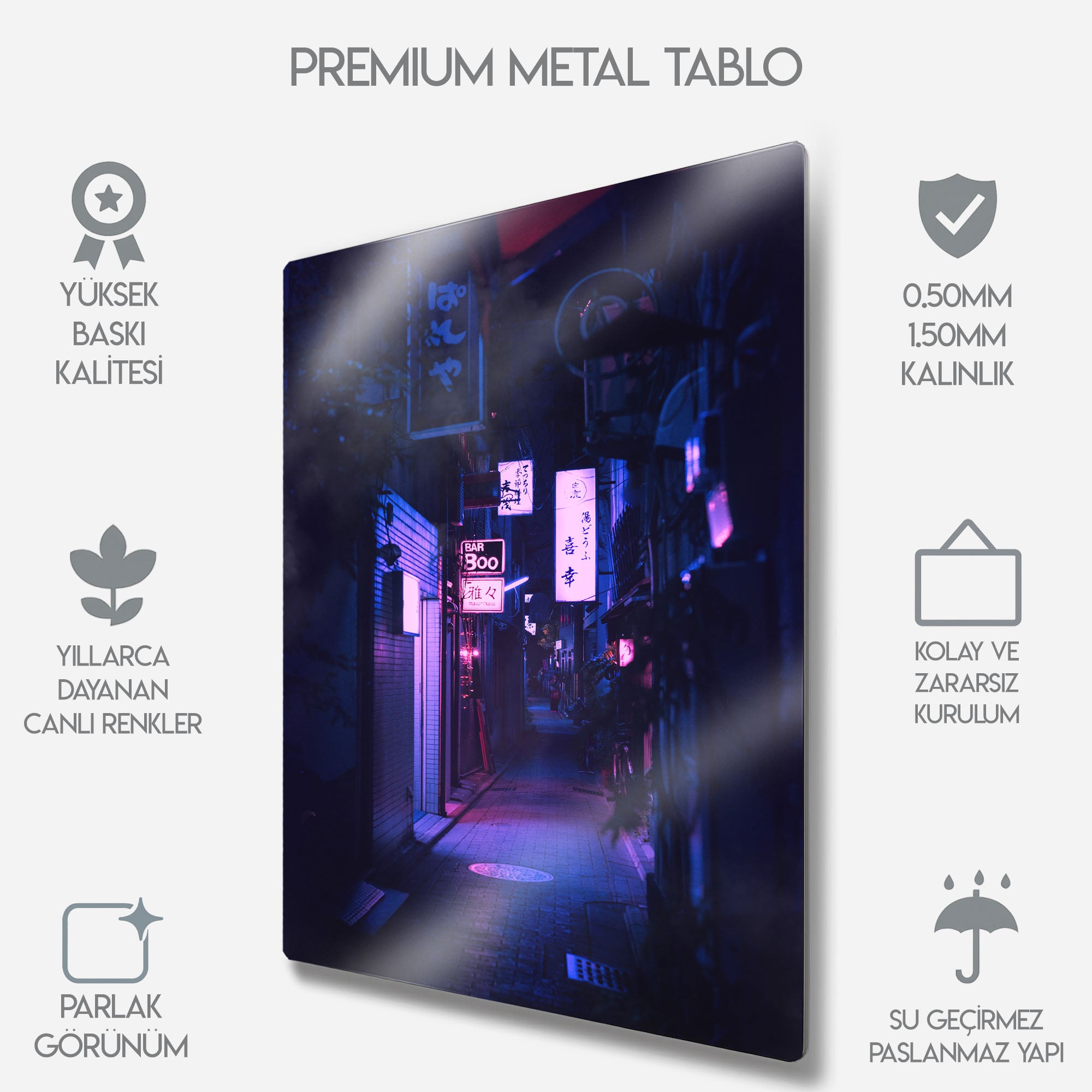 Tokyo Ara Sokakları - Metal Tablo