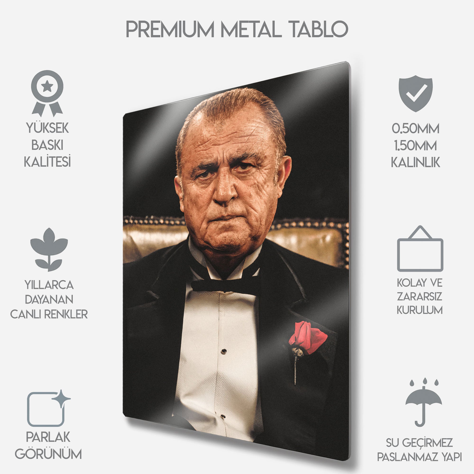 Fatih Terim "İmparator" The Godfather - Metal Tablo