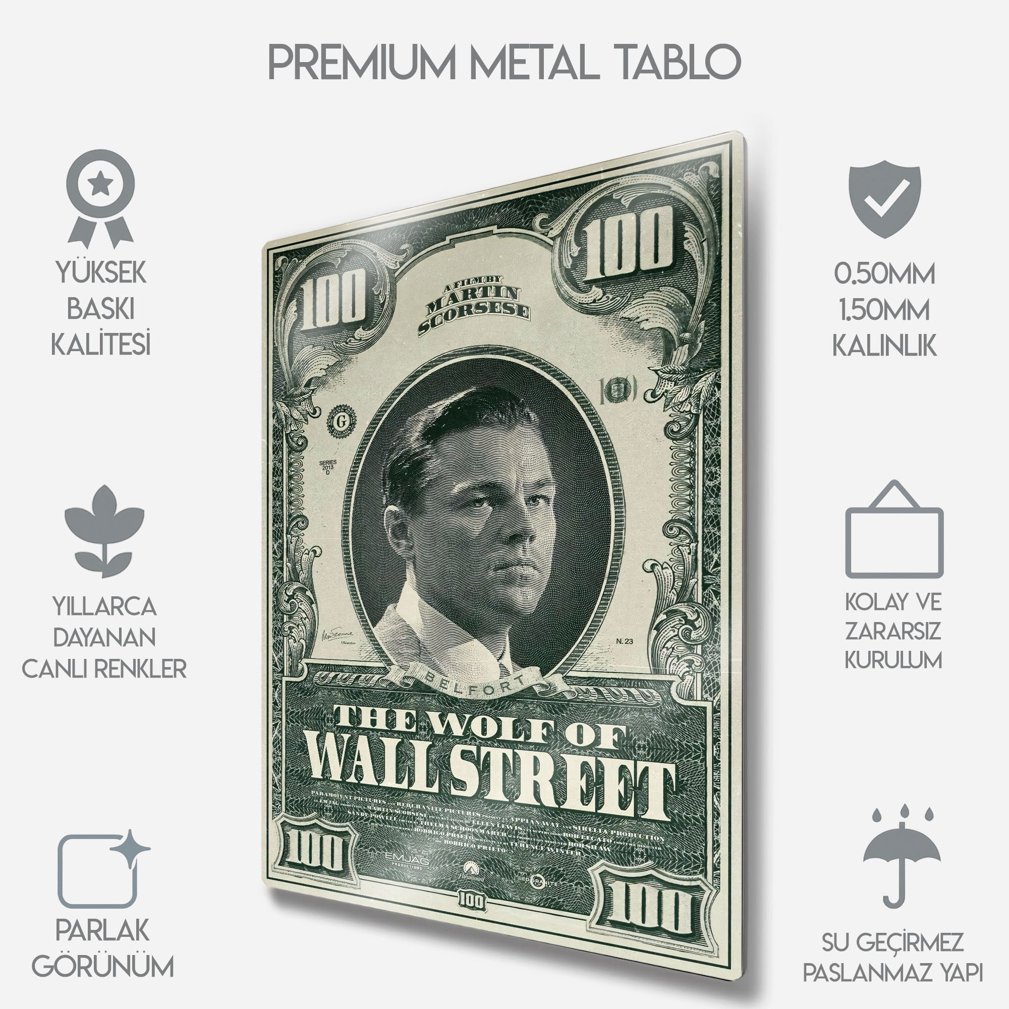 The Wolf of Wall Street Dolar Tasarımı - Metal Tablo