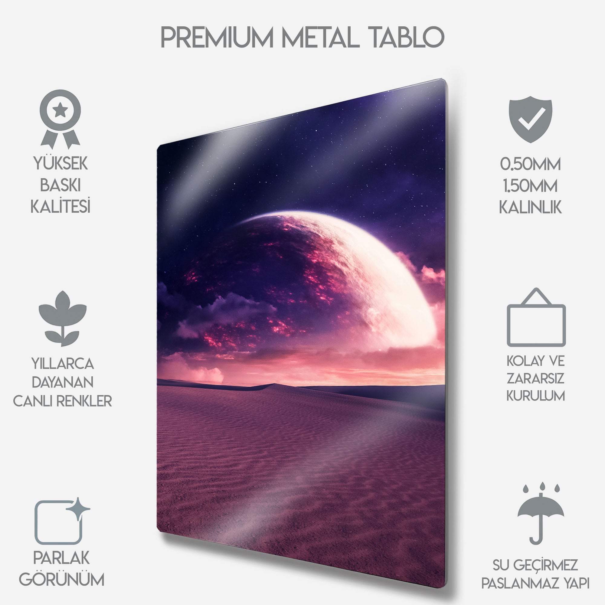 Pembe Çöl ve Gezegen - Metal Tablo
