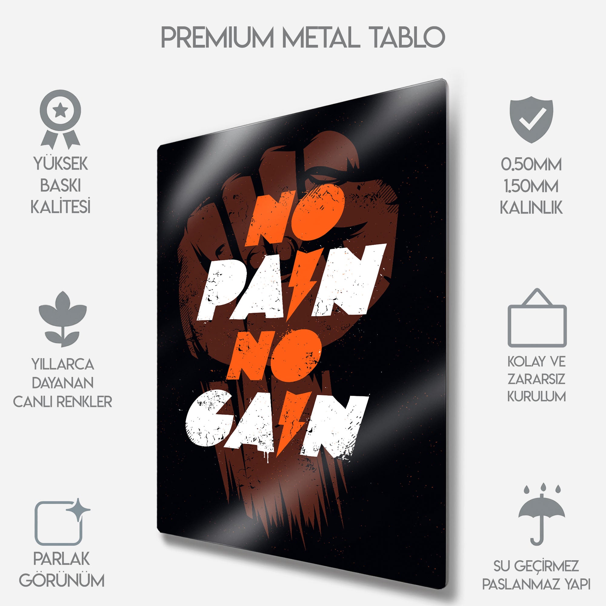 No Pain No Gain - Metal Tablo