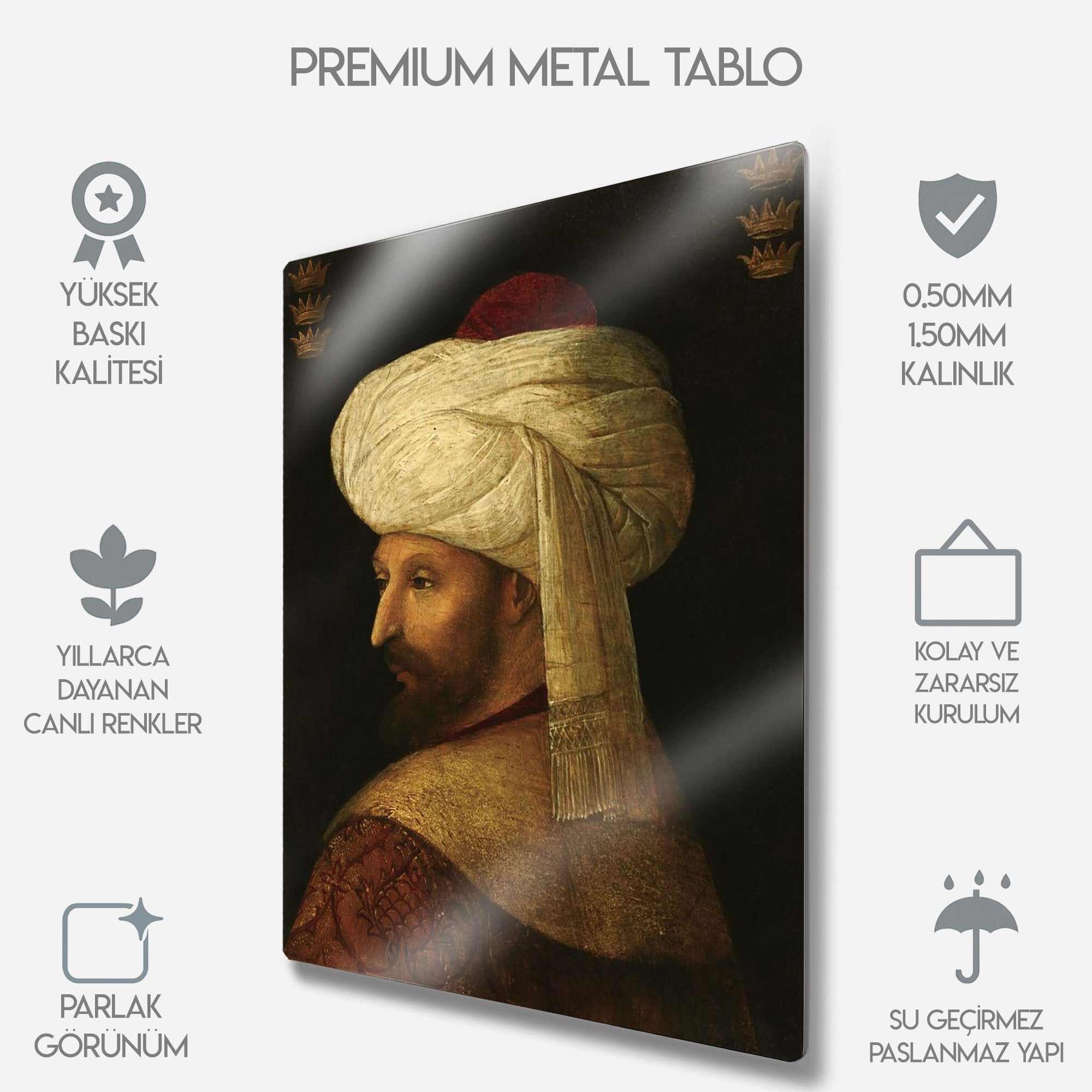 Fatih Sultan Mehmet - Metal Tablo