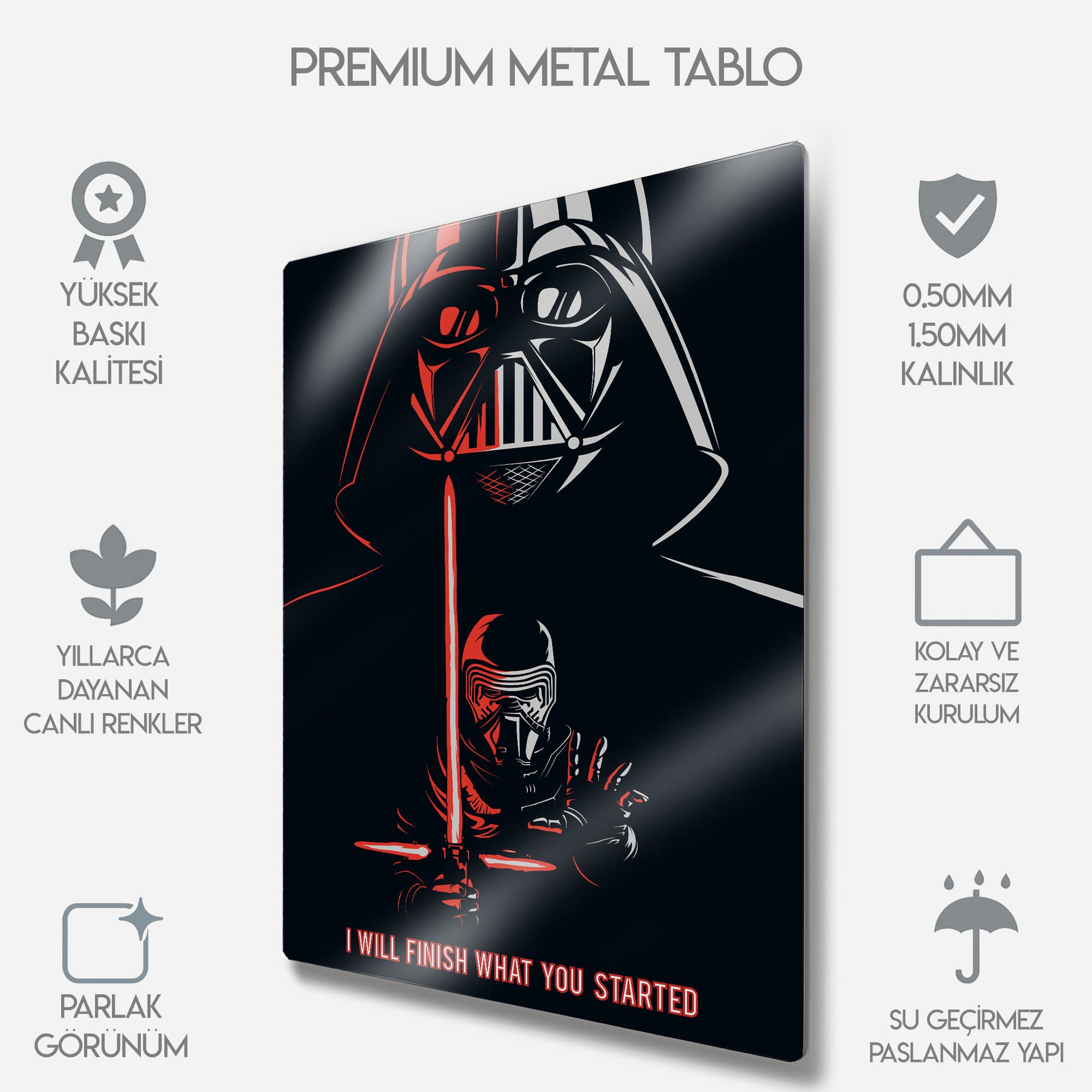 Star Wars Darth Vader ve Kylo Ren - Metal Tablo