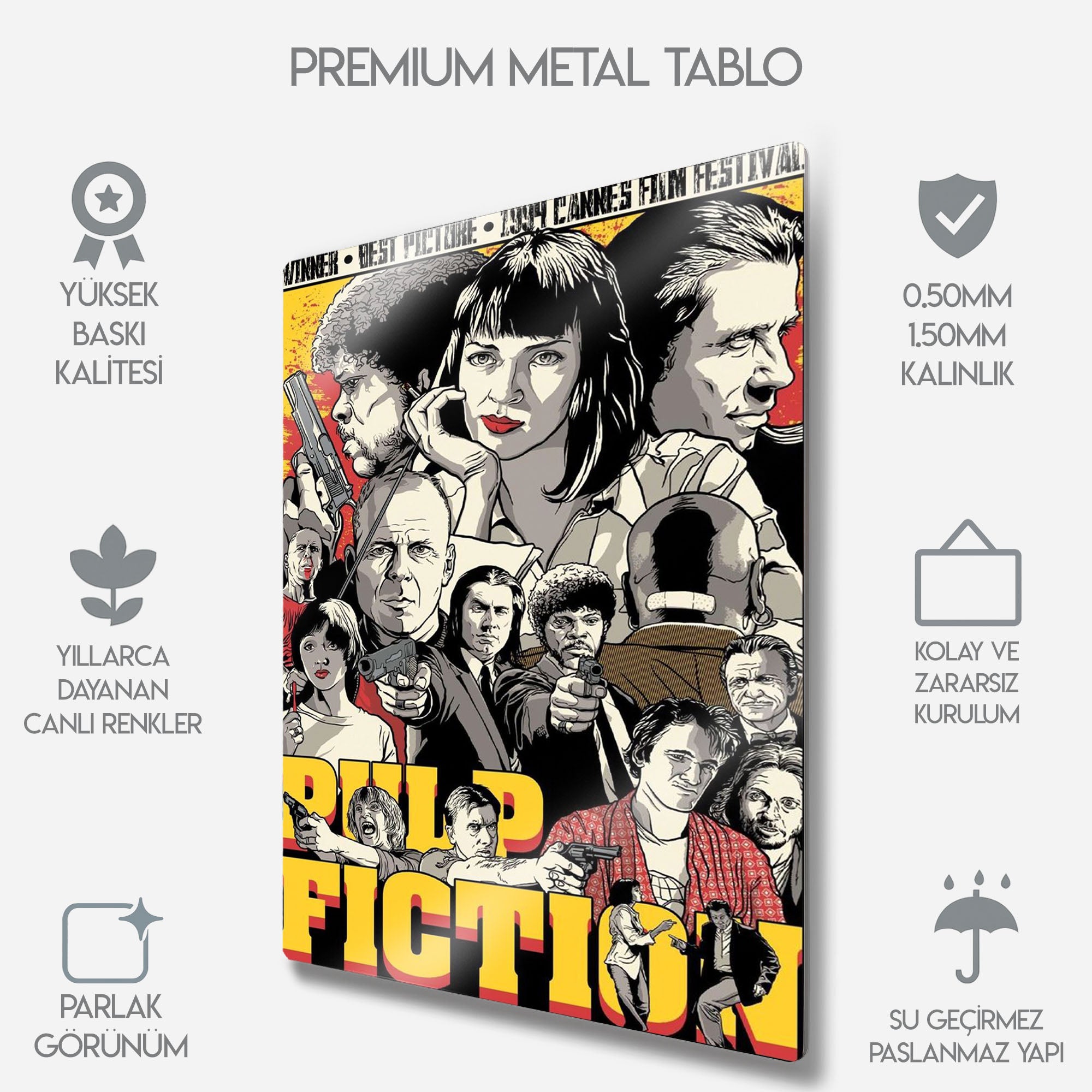 Pulp Fiction Karakterler Kolajı - Metal Tablo