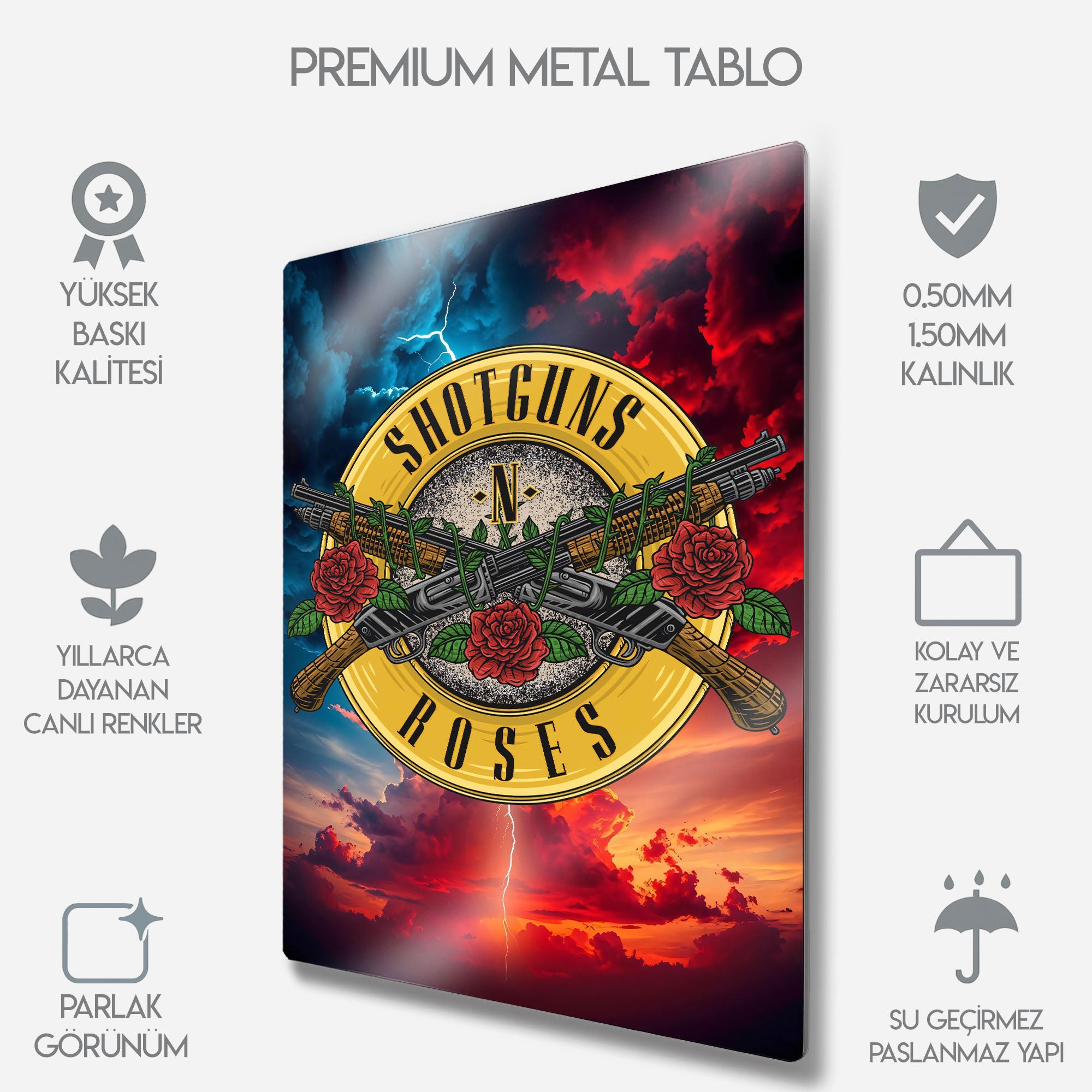 Guns N' Roses İkonik Logo - Metal Tablo