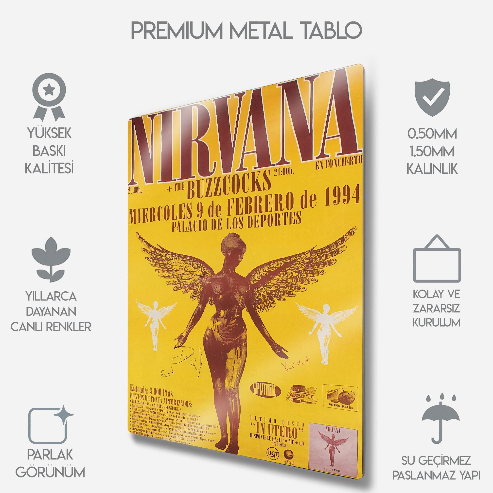 Nirvana 1994 "In Utero" Turnesi - Metal Tablo