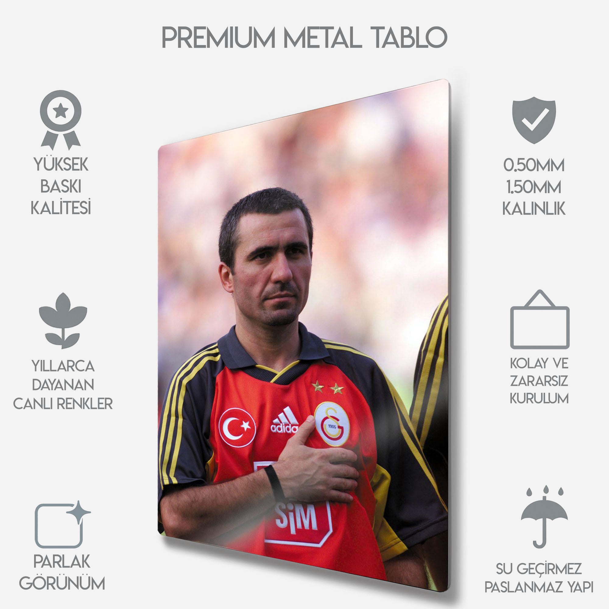 Hagi Galatasaray Efsane Futbolcu Poster Retro - Metal Tablo