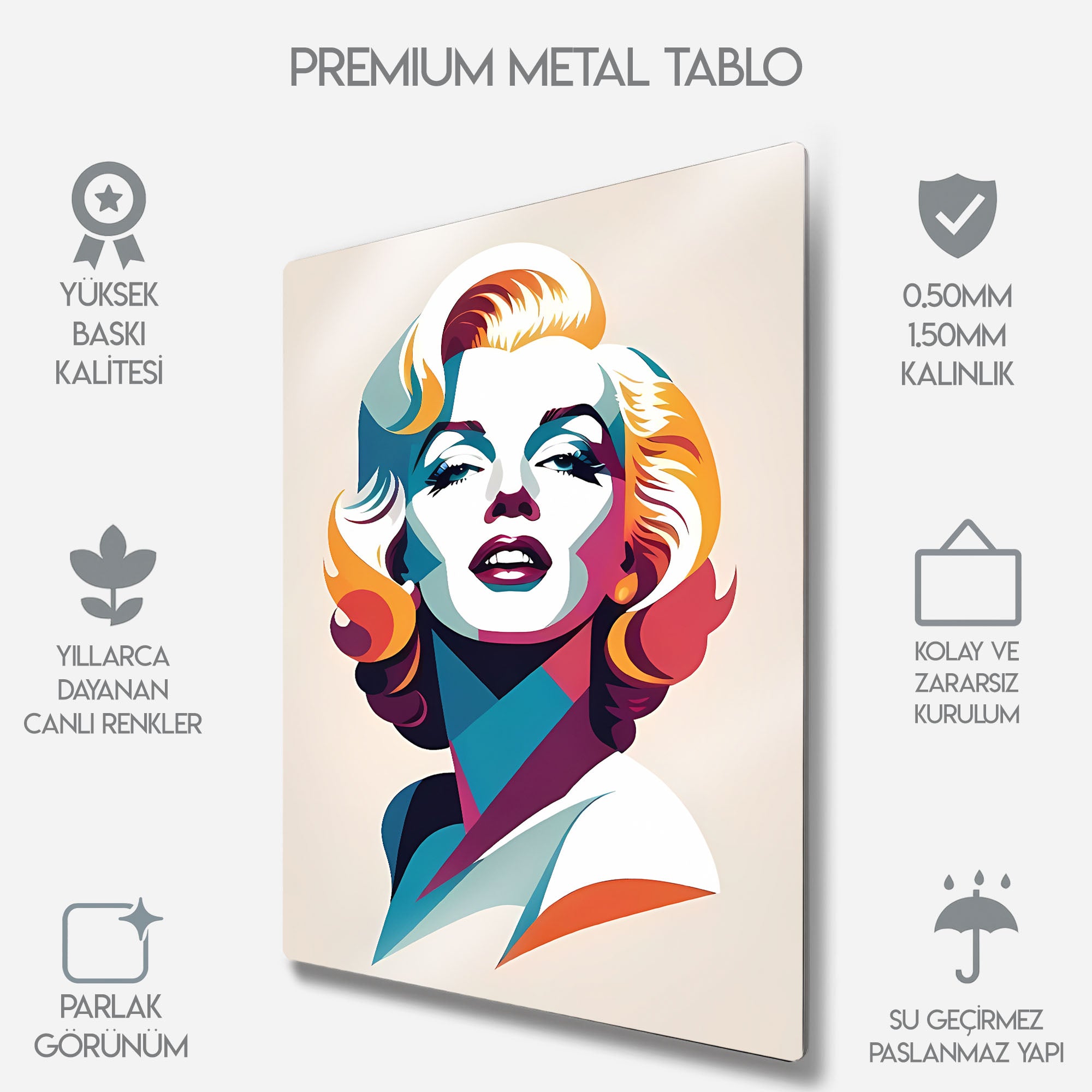Marilyn Monroe Pop Art - Metal Tablo