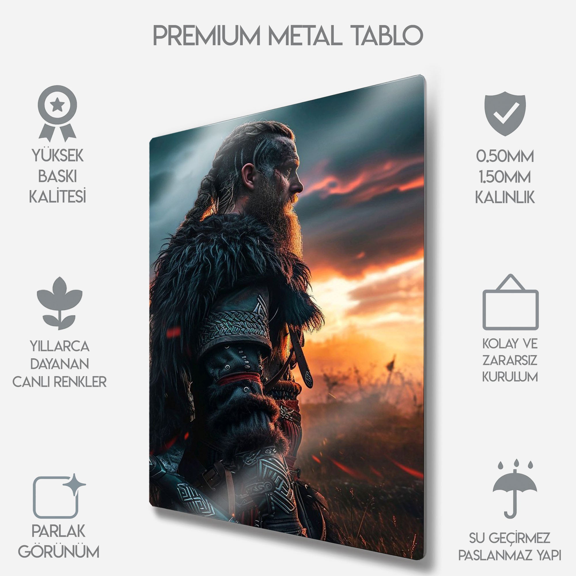 Ragnar Lodbrok Vikings - Metal Tablo