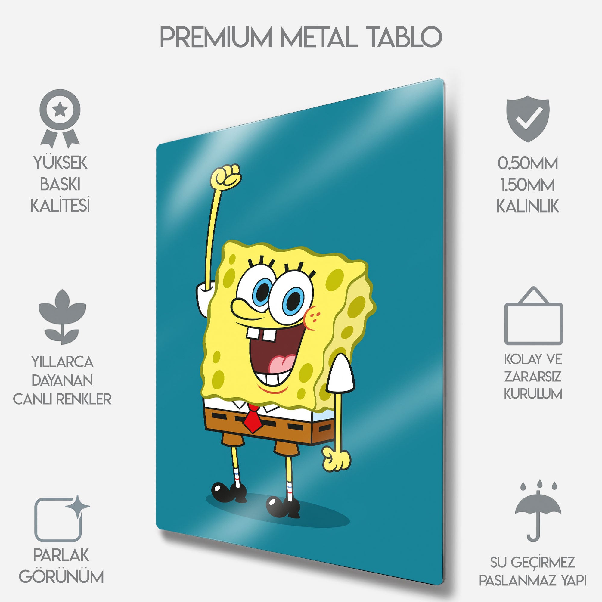 SüngerBob KareŞort - Metal Tablo