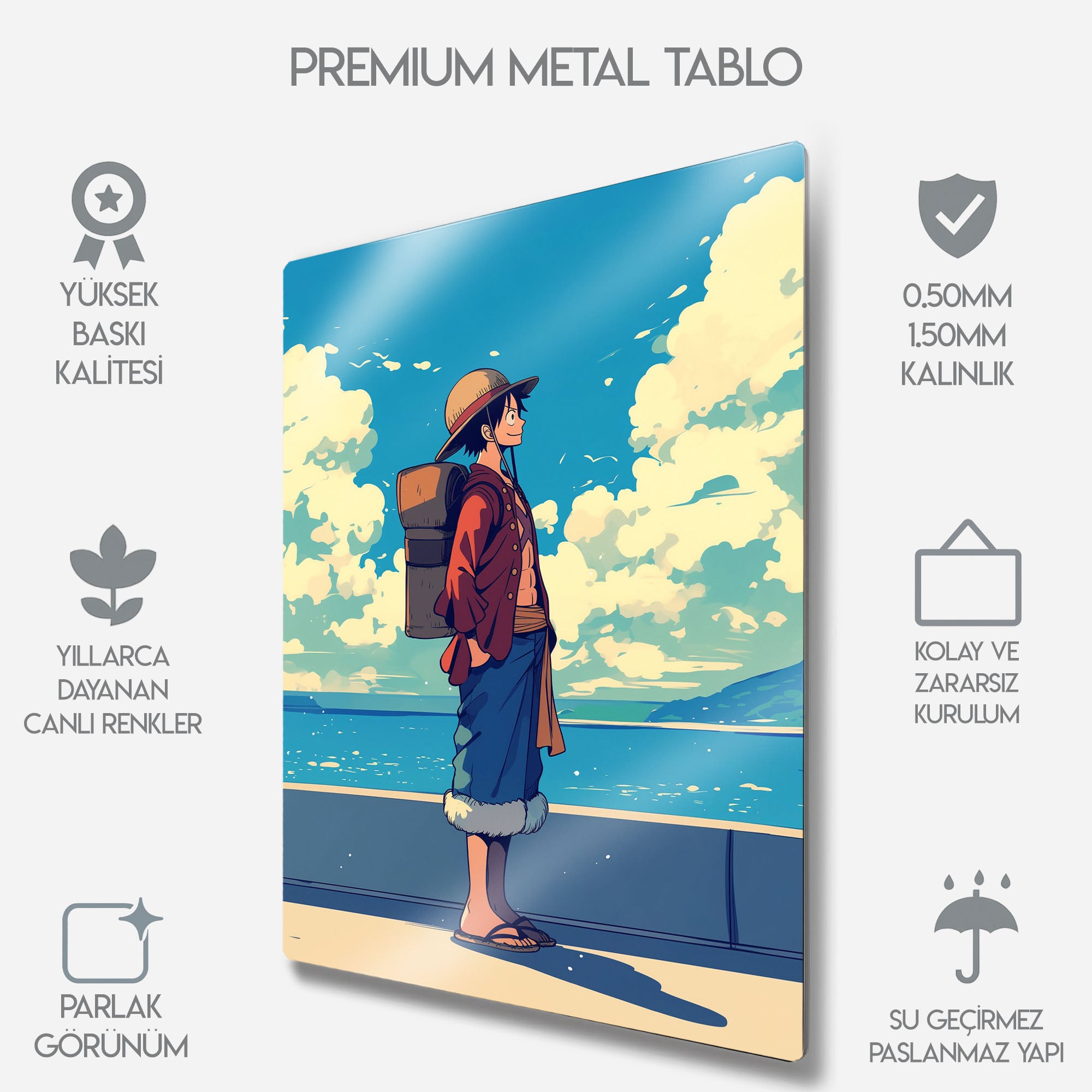 One Piece Monkey D. Luffy - Metal Tablo