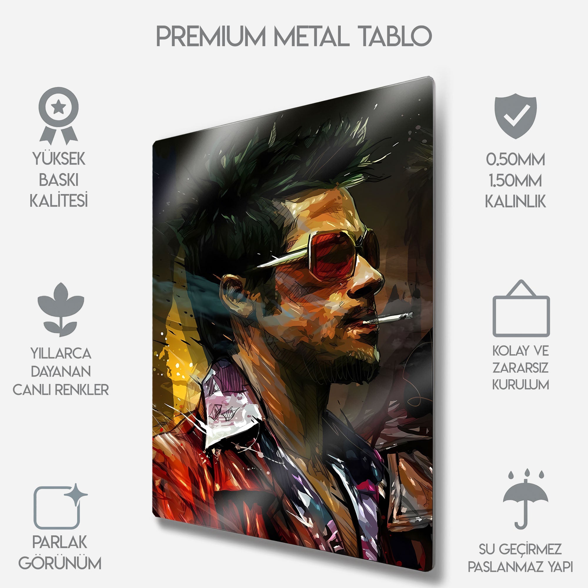 Fight Club Tyler Durden - Metal Tablo