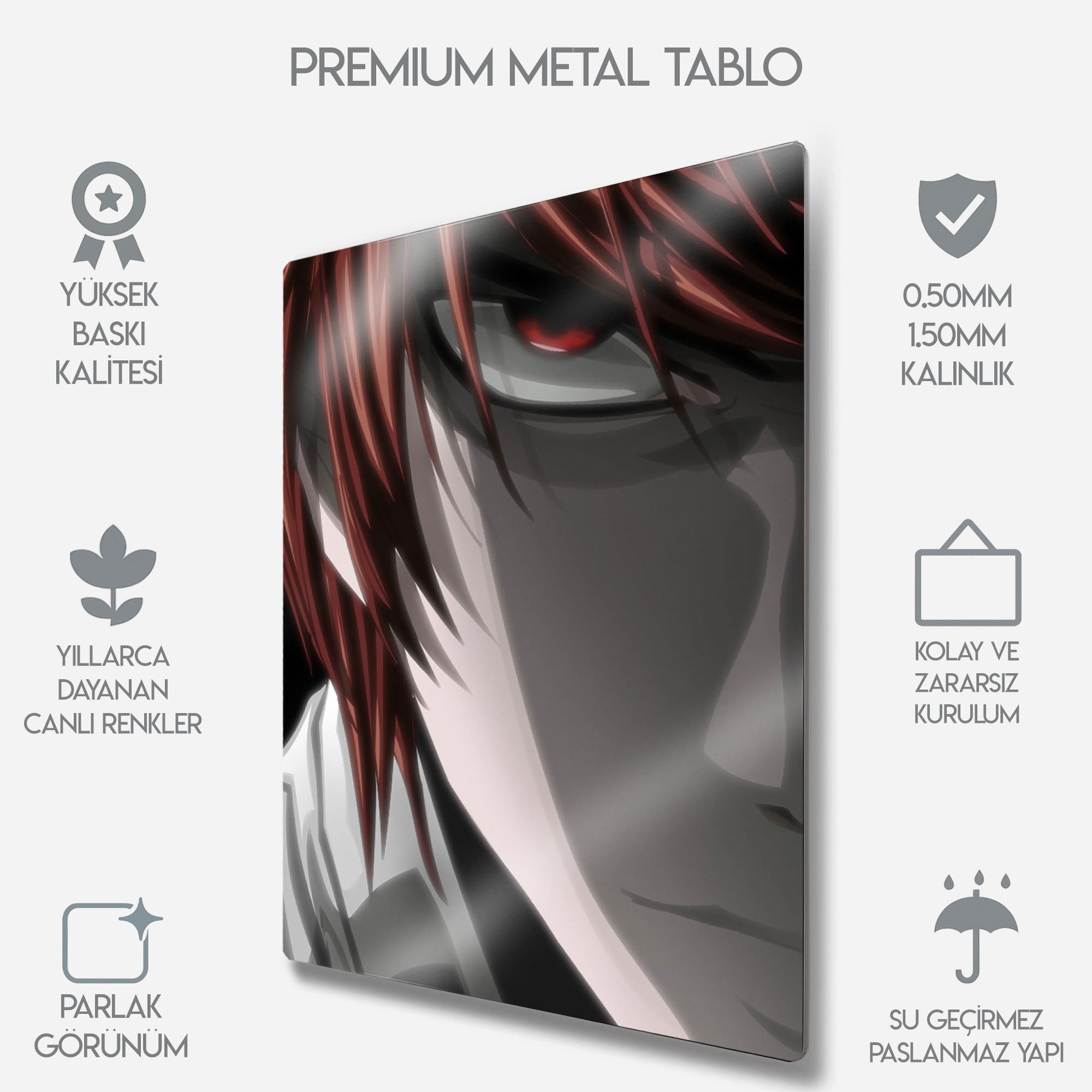 Death Note Light Yagami (Kira) - Metal Tablo
