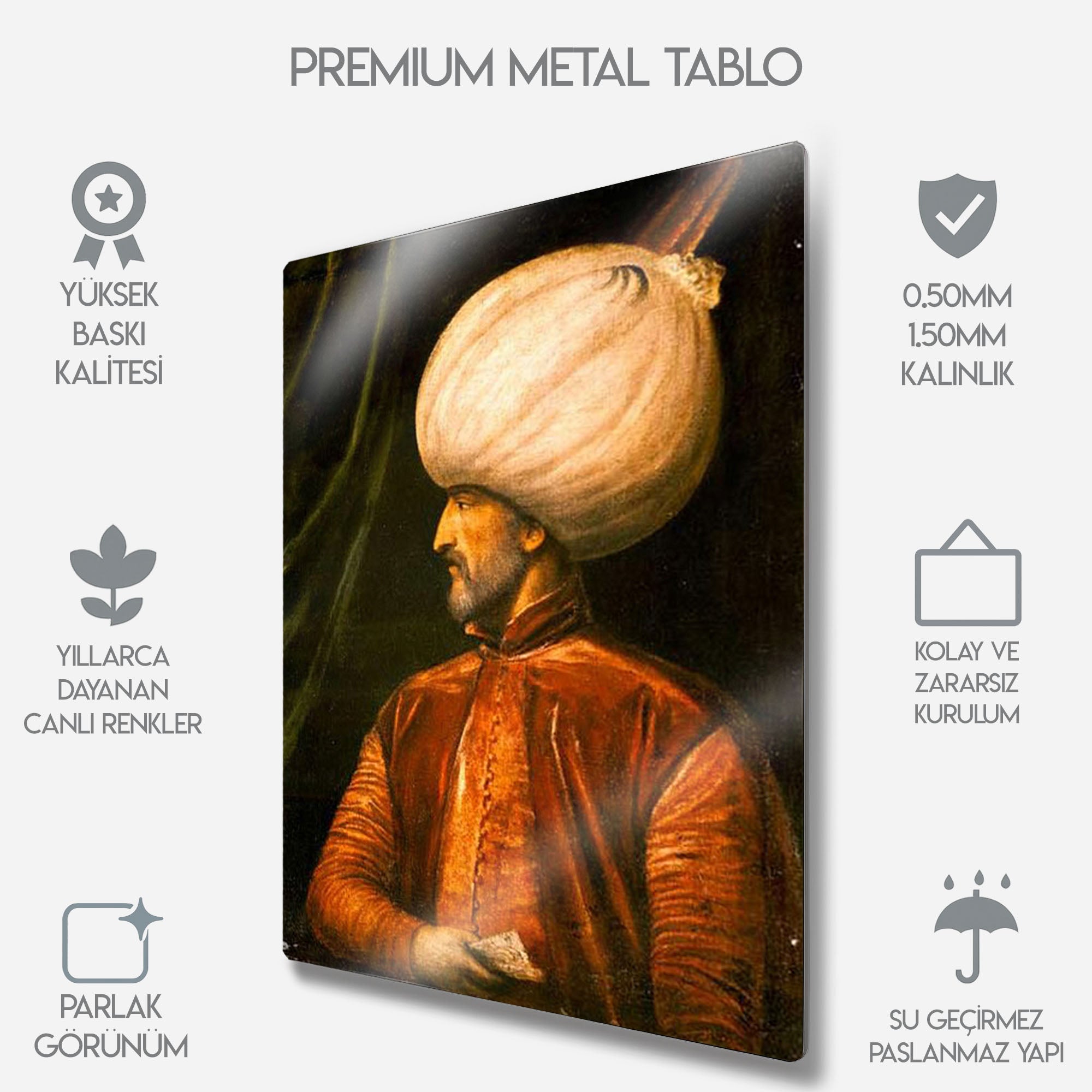 Kanuni Sultan Süleyman - Metal Tablo