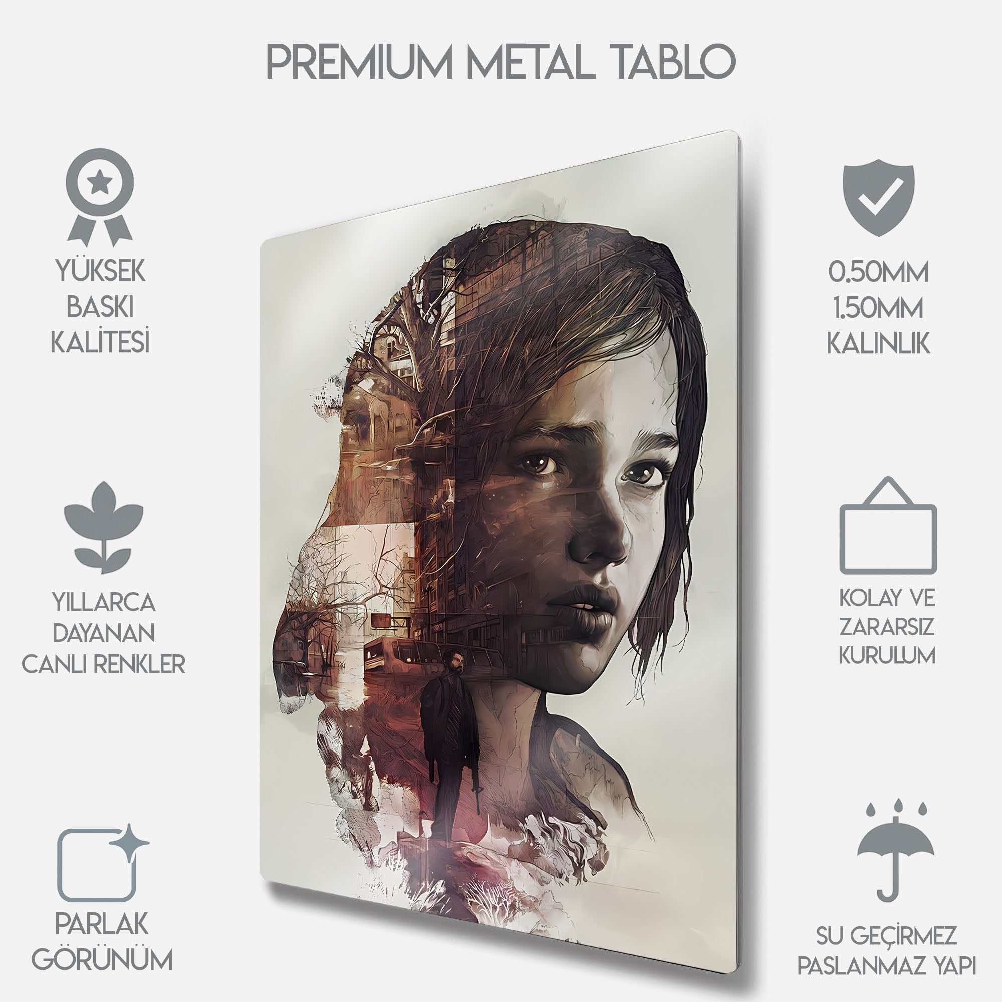 The Last of Us Ellie & Joel - Metal Tablo