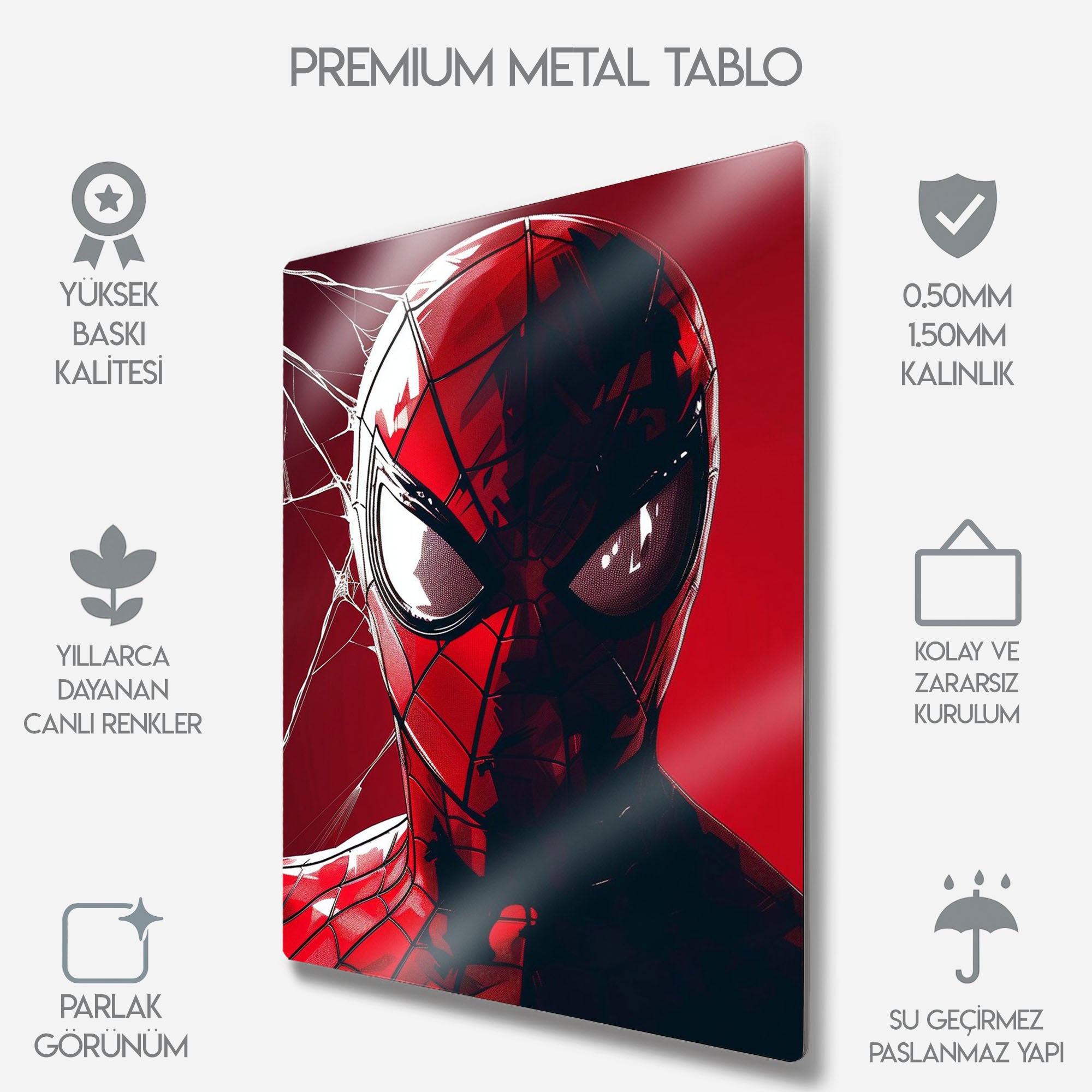 Spider-Man Sanatsal Portre - Metal Tablo