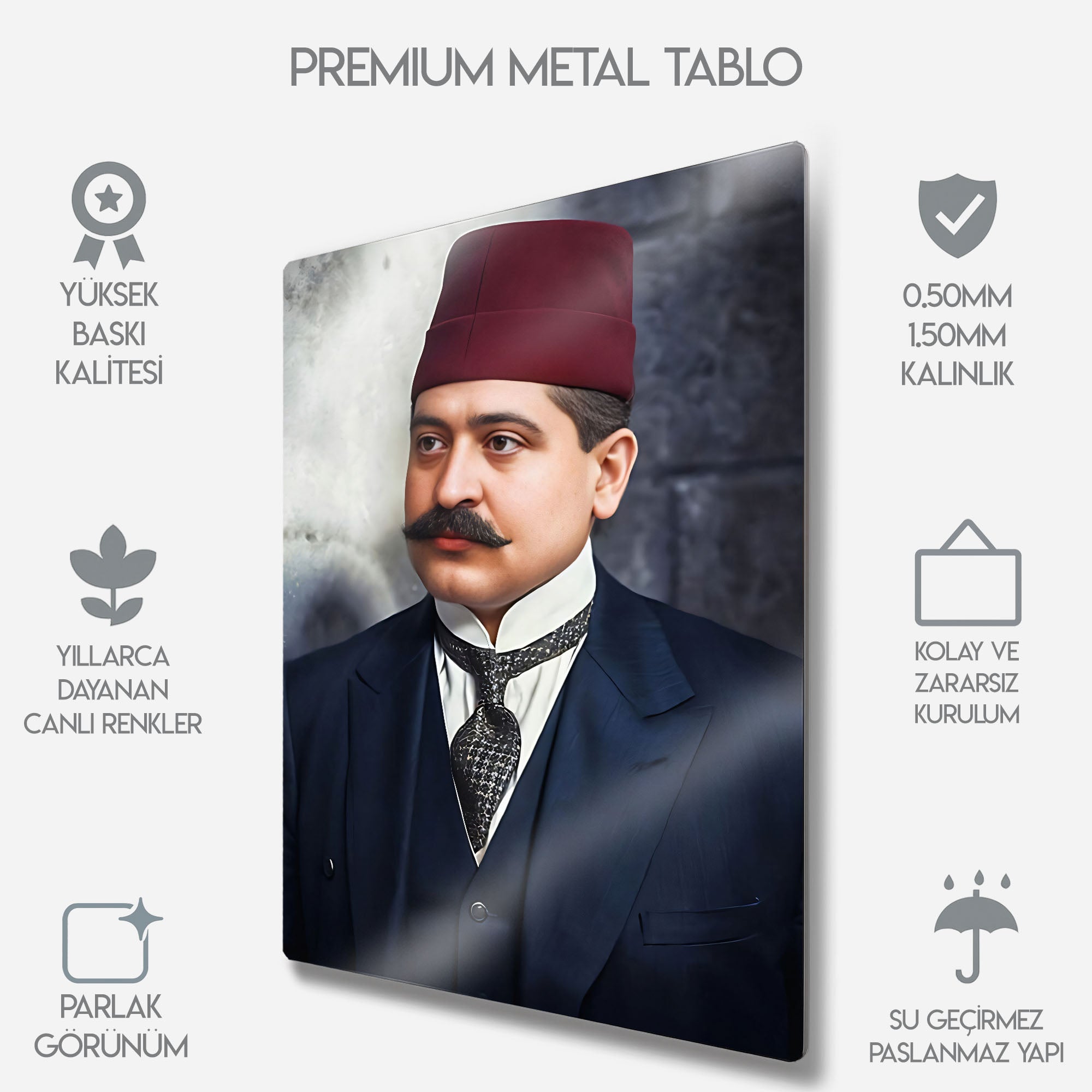 Talat Paşa Portresi - Metal Tablo