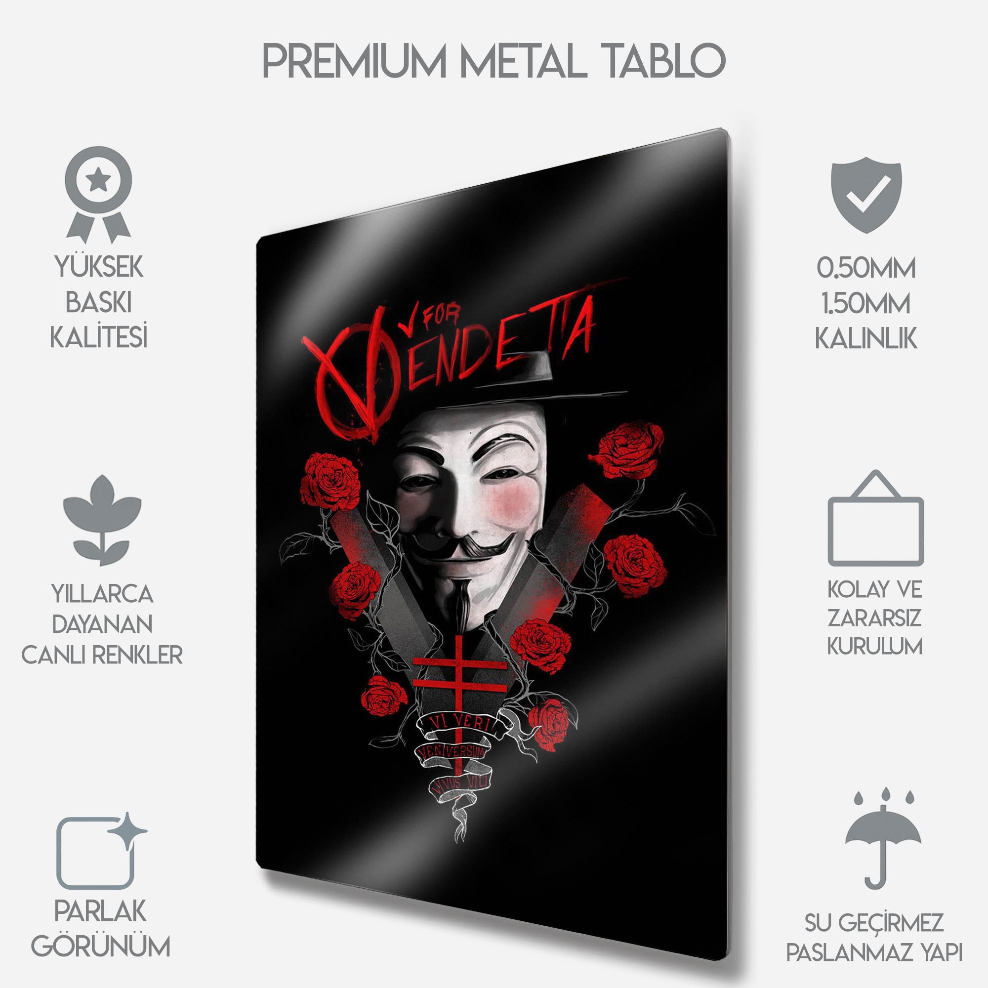 V for Vendetta - Metal Tablo