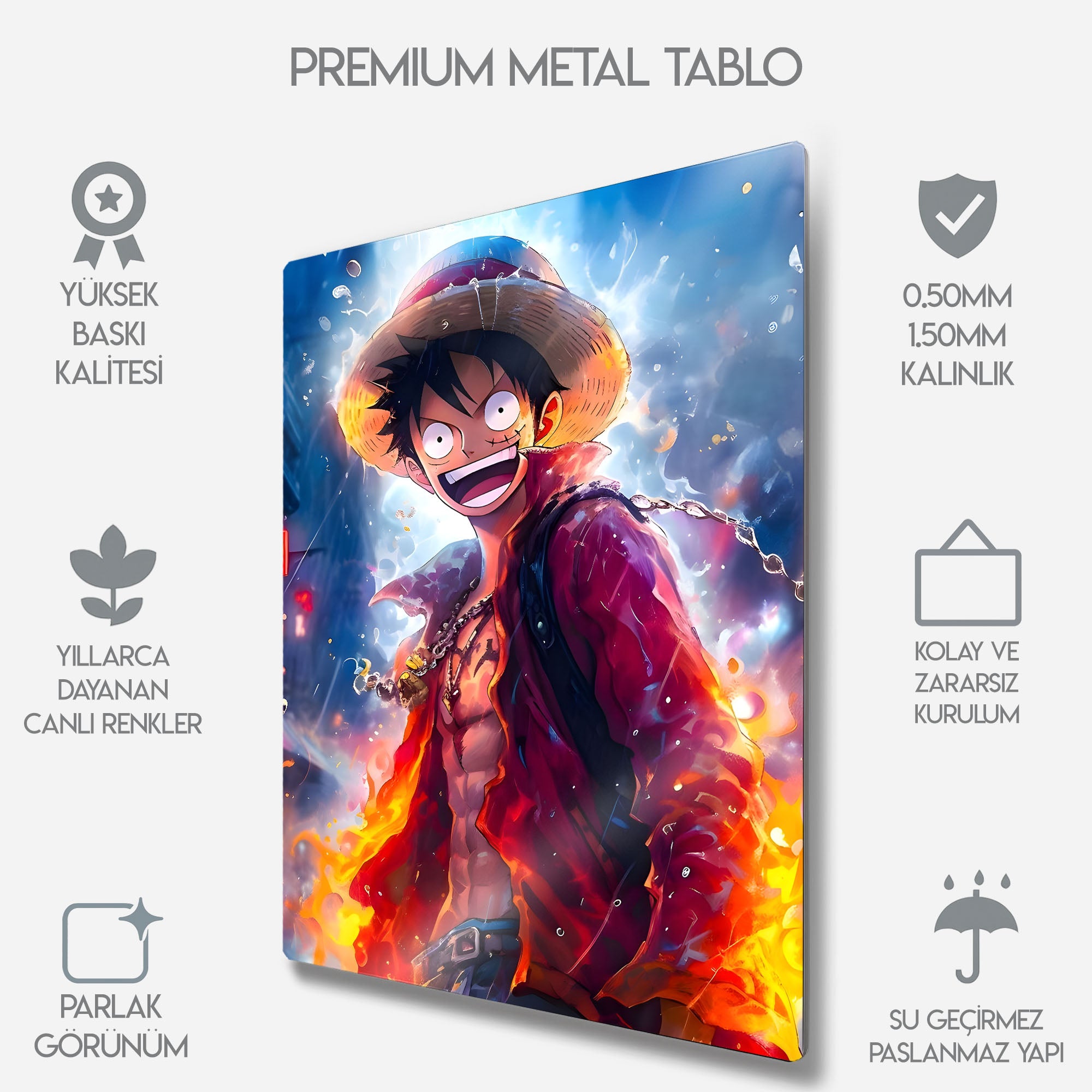 One Piece Monkey D. Luffy - Metal Tablo