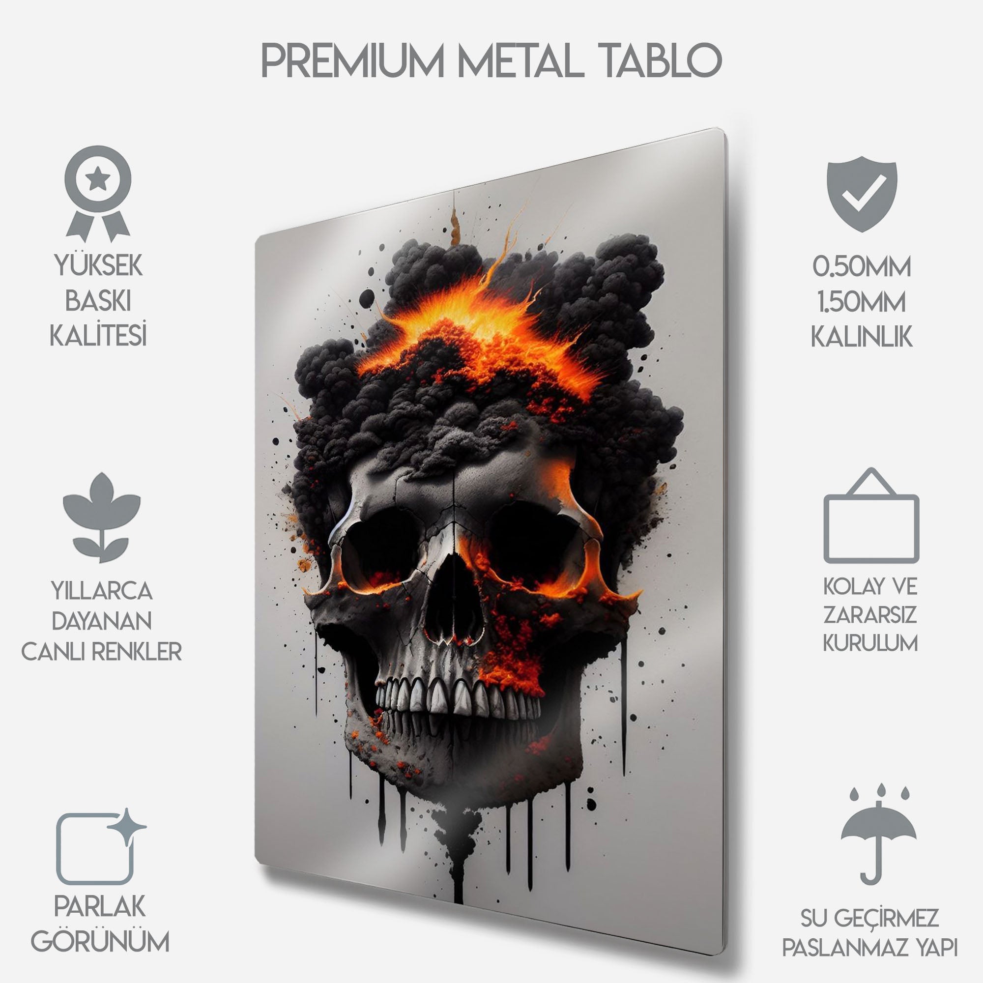 Patlayan Kuru Kafa - Metal Tablo