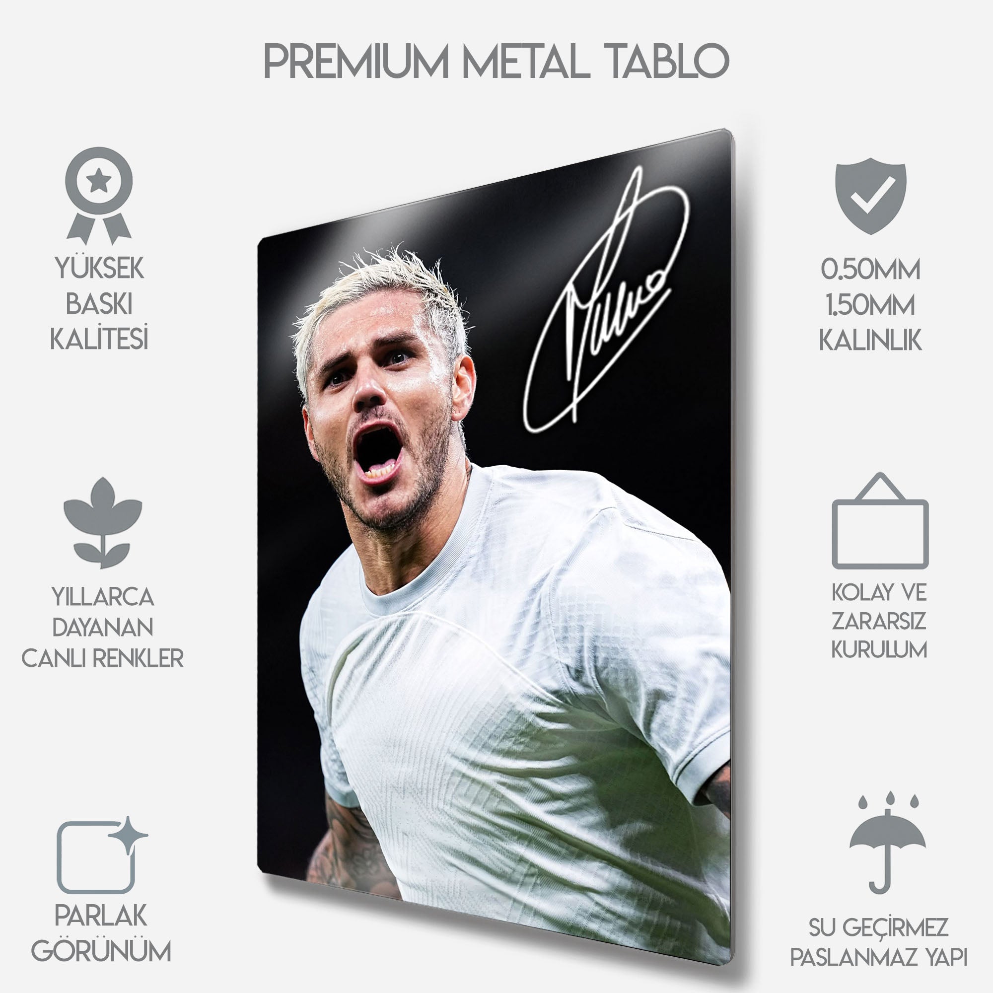 İmzalı Mauro Icardi - Metal Tablo
