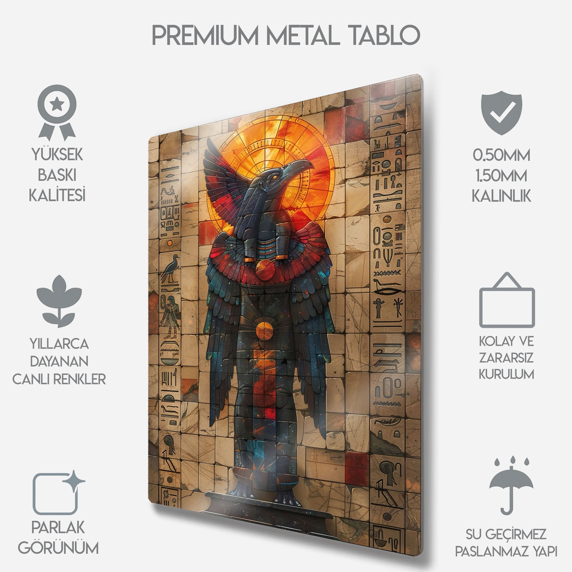 Antik Mısır, Horus Güneş Tanrısı - Metal Tablo
