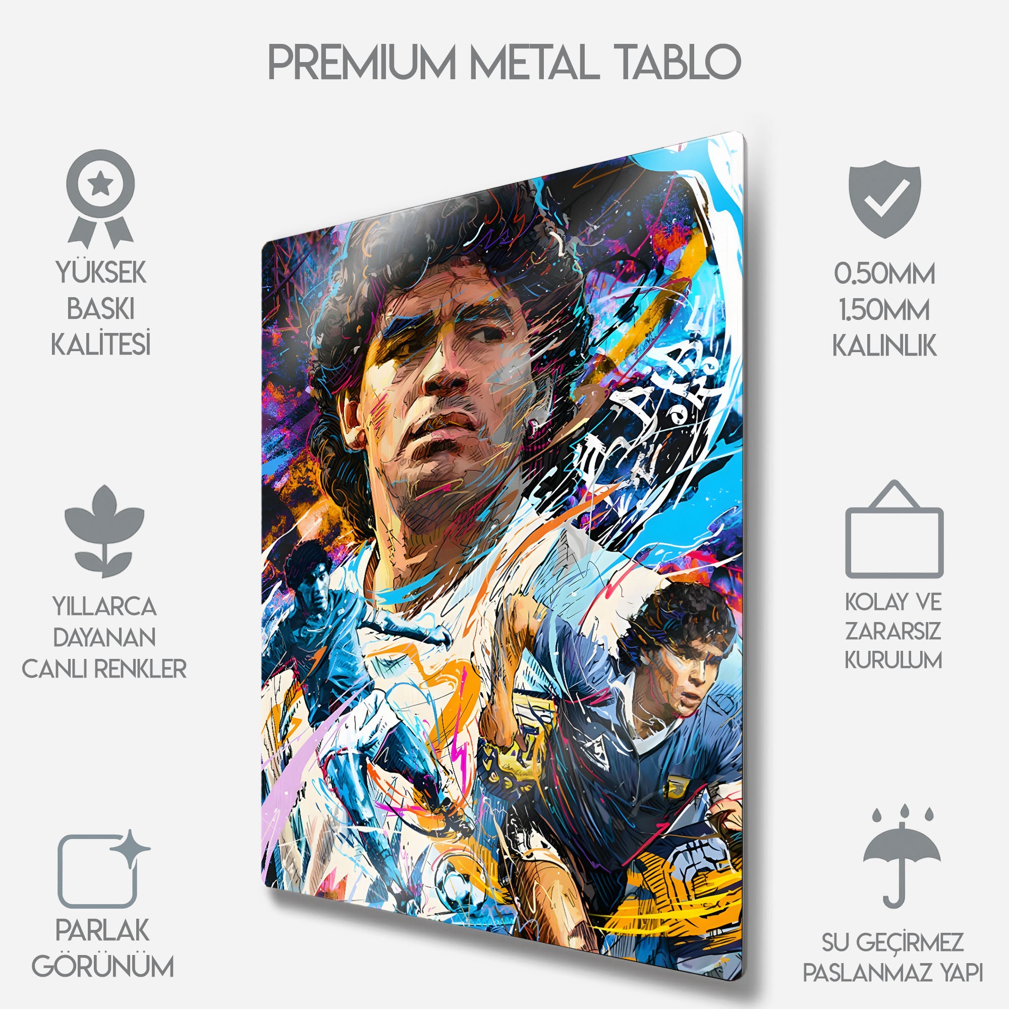 Diego Maradona Pop Art - Metal Tablo