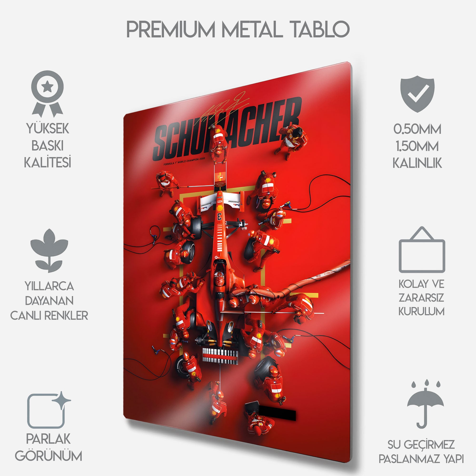 Michael Schumacher Ferrari - Metal Tablo