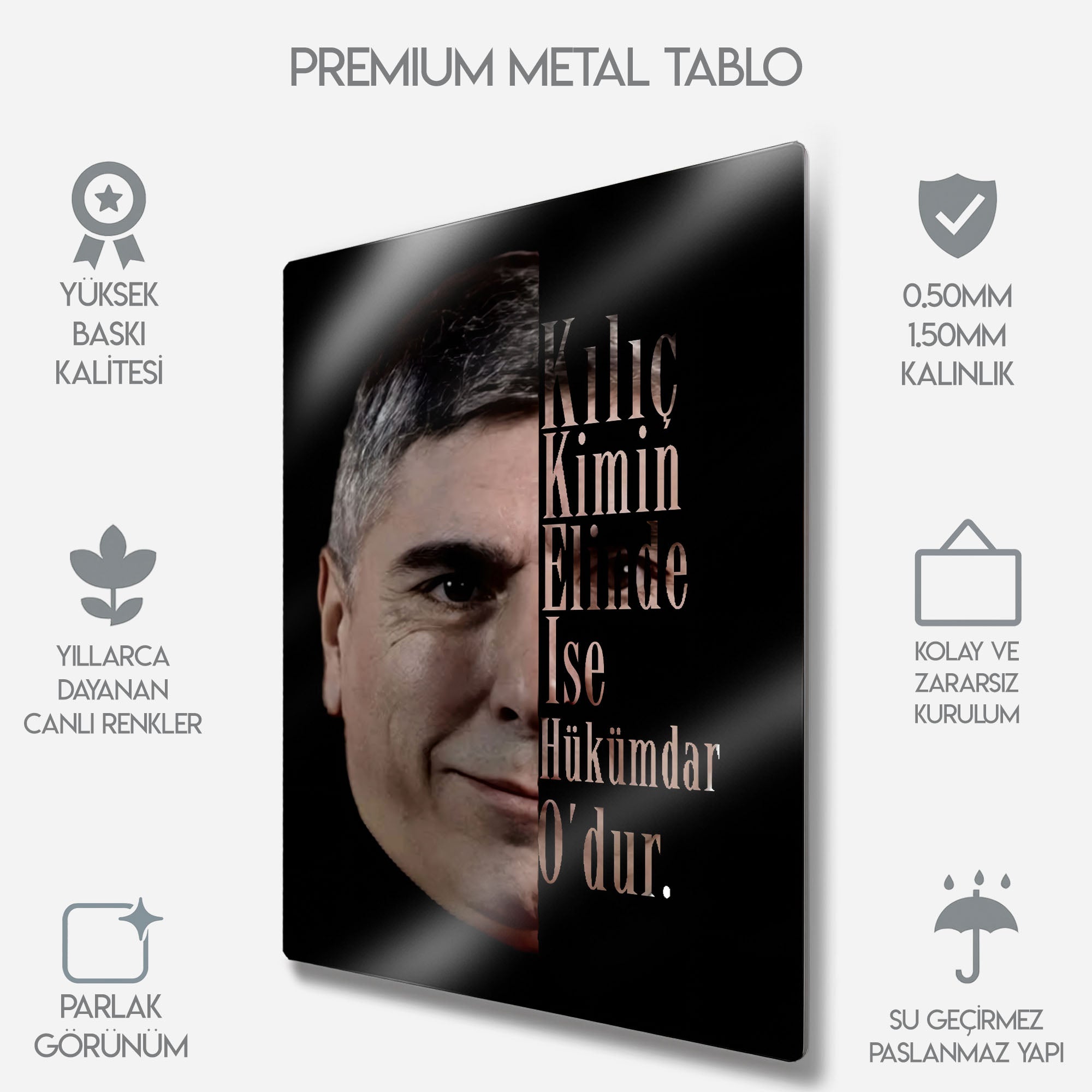 Kurtlar Vadisi Polat Alemdar "Kılıç" Sözü - Metal Tablo