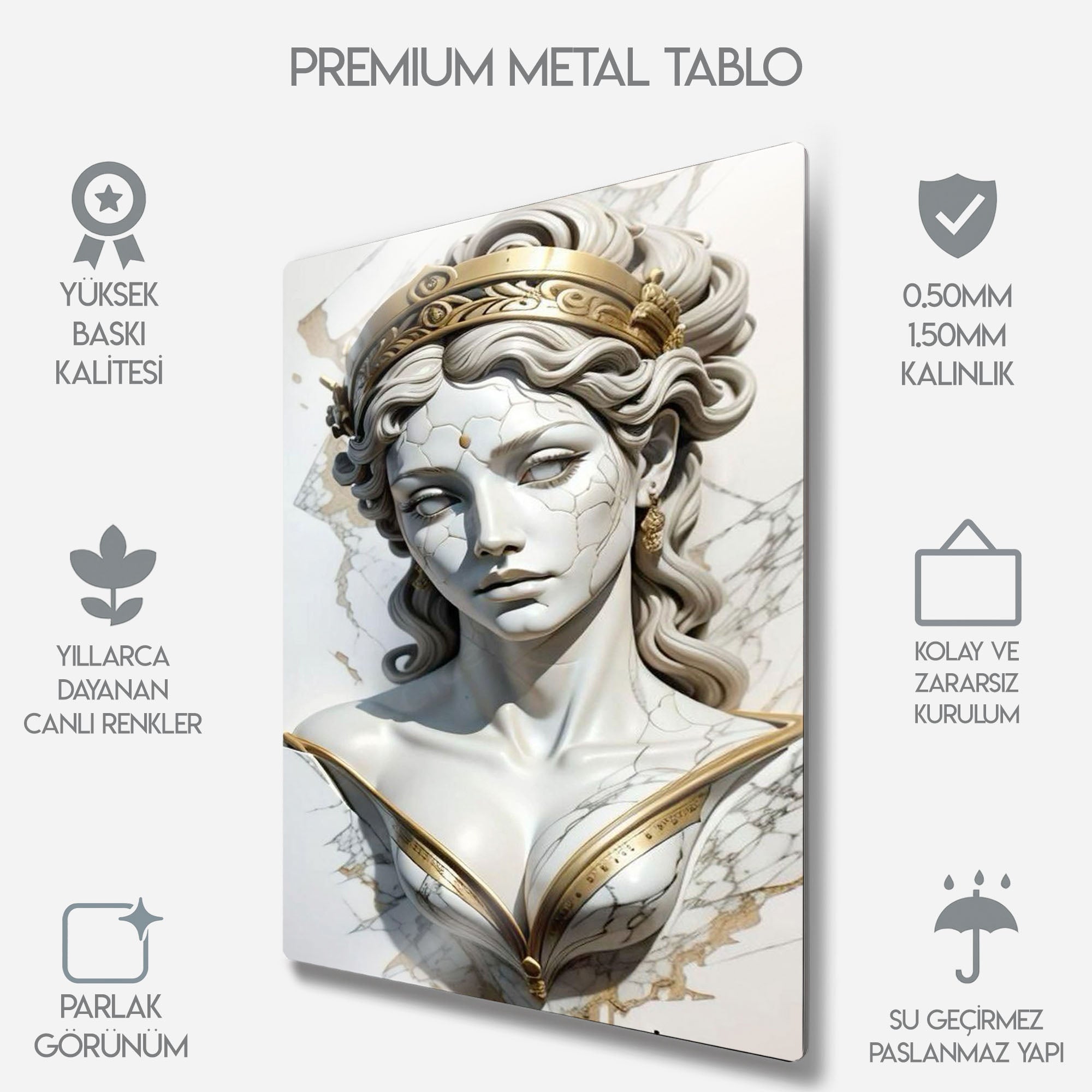 Mermer Tanrıça Heykeli - Metal Tablo