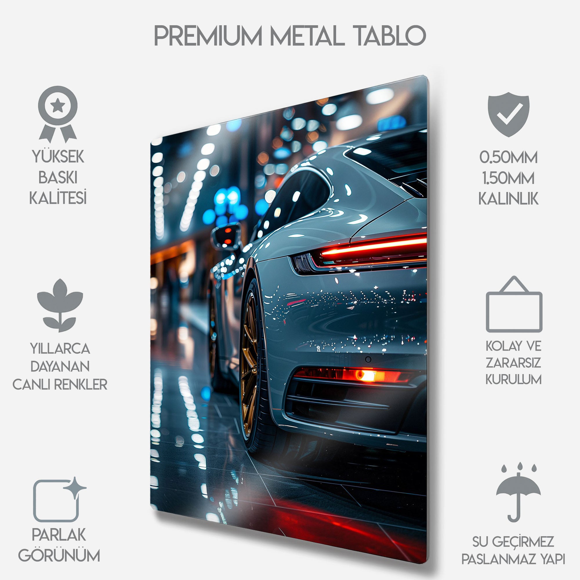 Porsche 911 Showroom - Metal Tablo