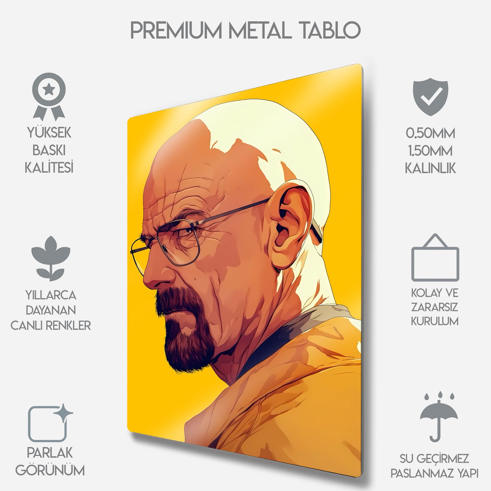Heisenberg Walter White, Breaking Bad - Metal Tablo