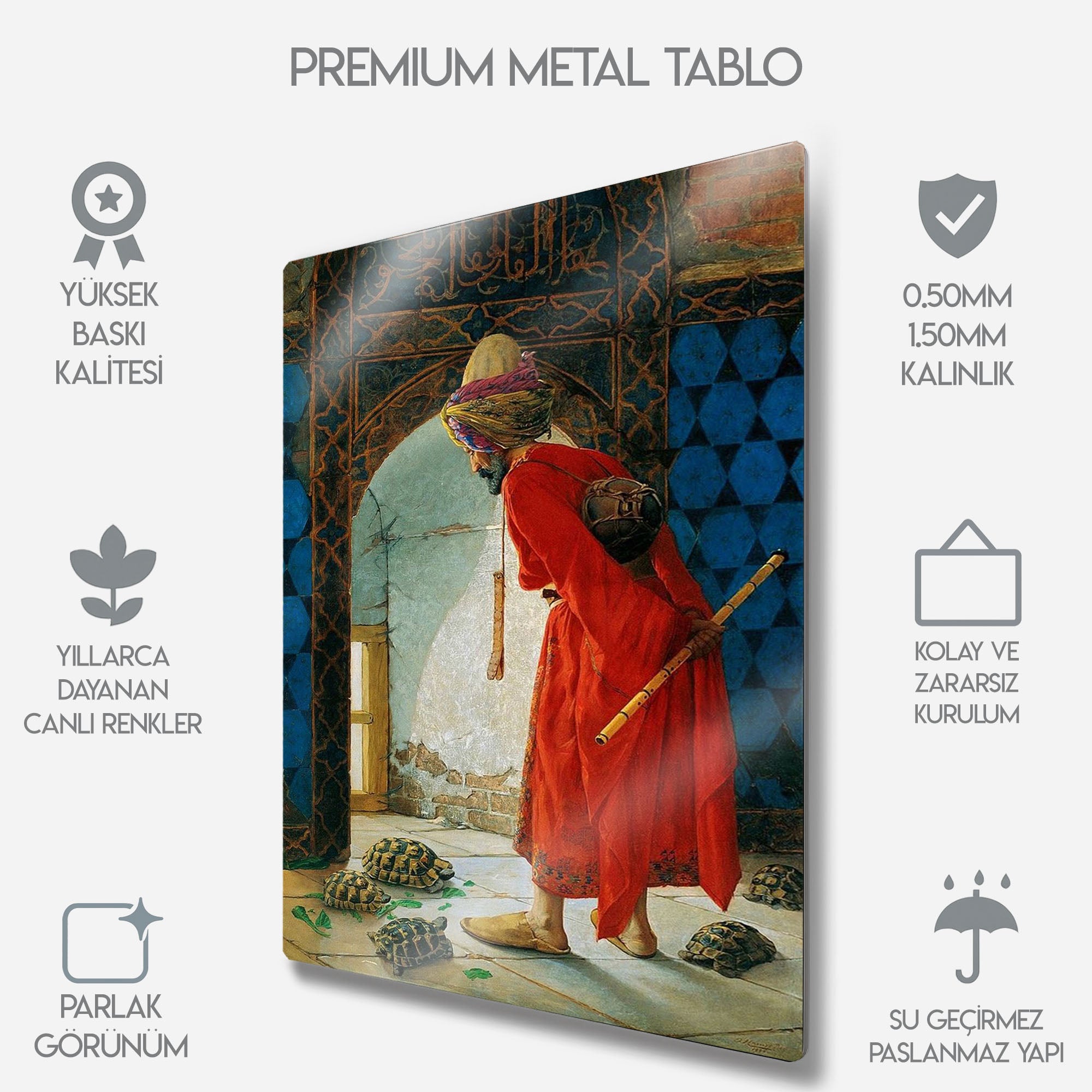 Kaplumbağa Terbiyecisi, Osman Hamdi Bey - Metal Tablo