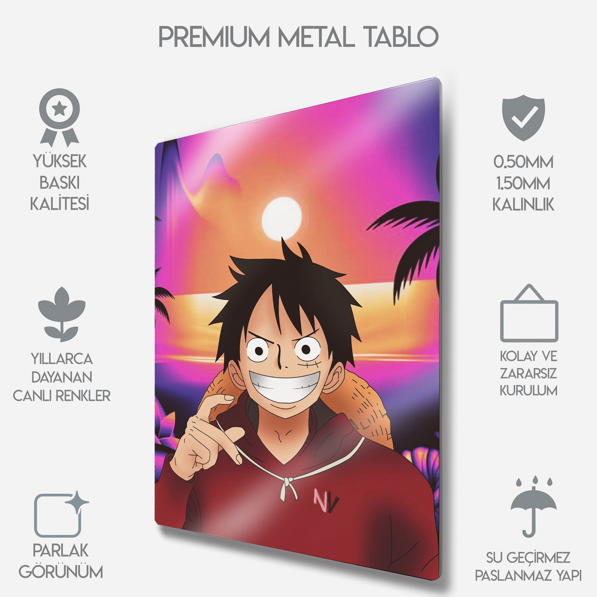One Piece Monkey D. Luffy - Metal Tablo