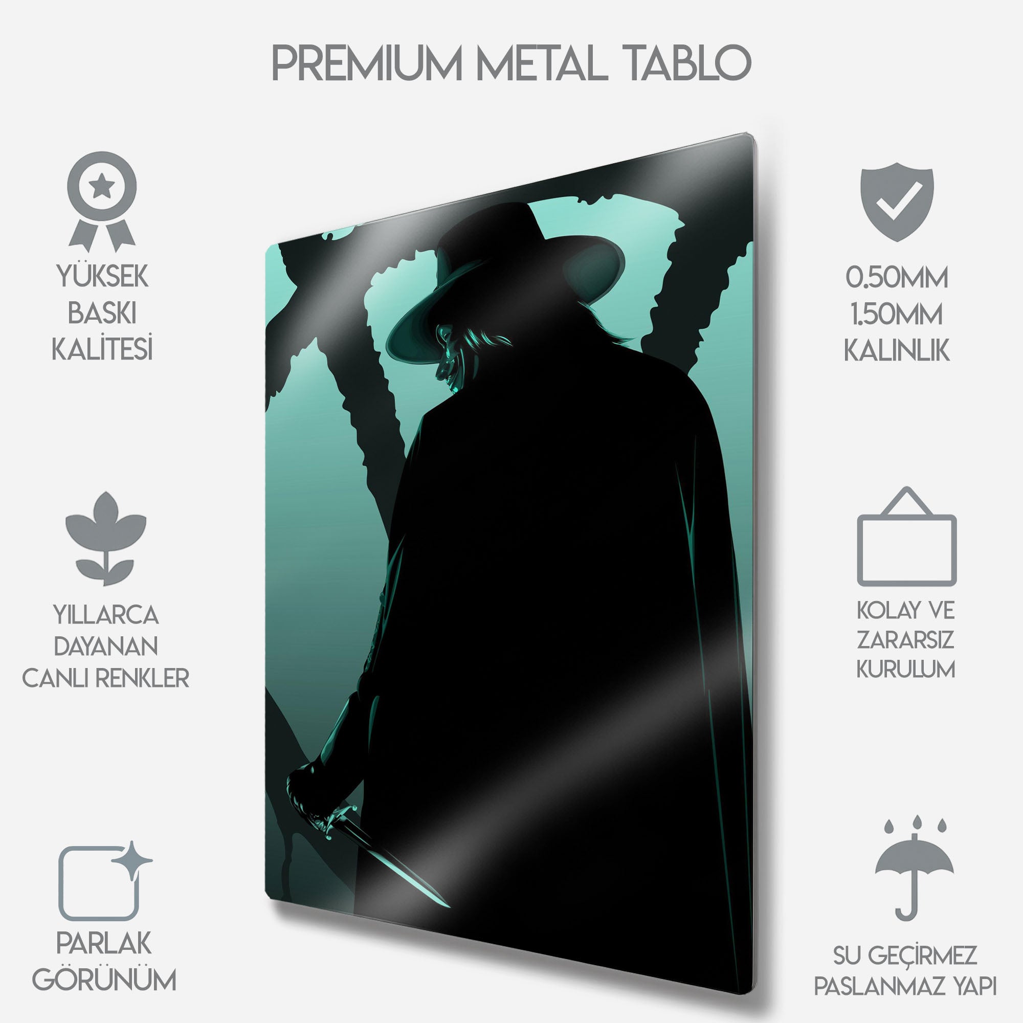 V for Vendetta - Metal Tablo
