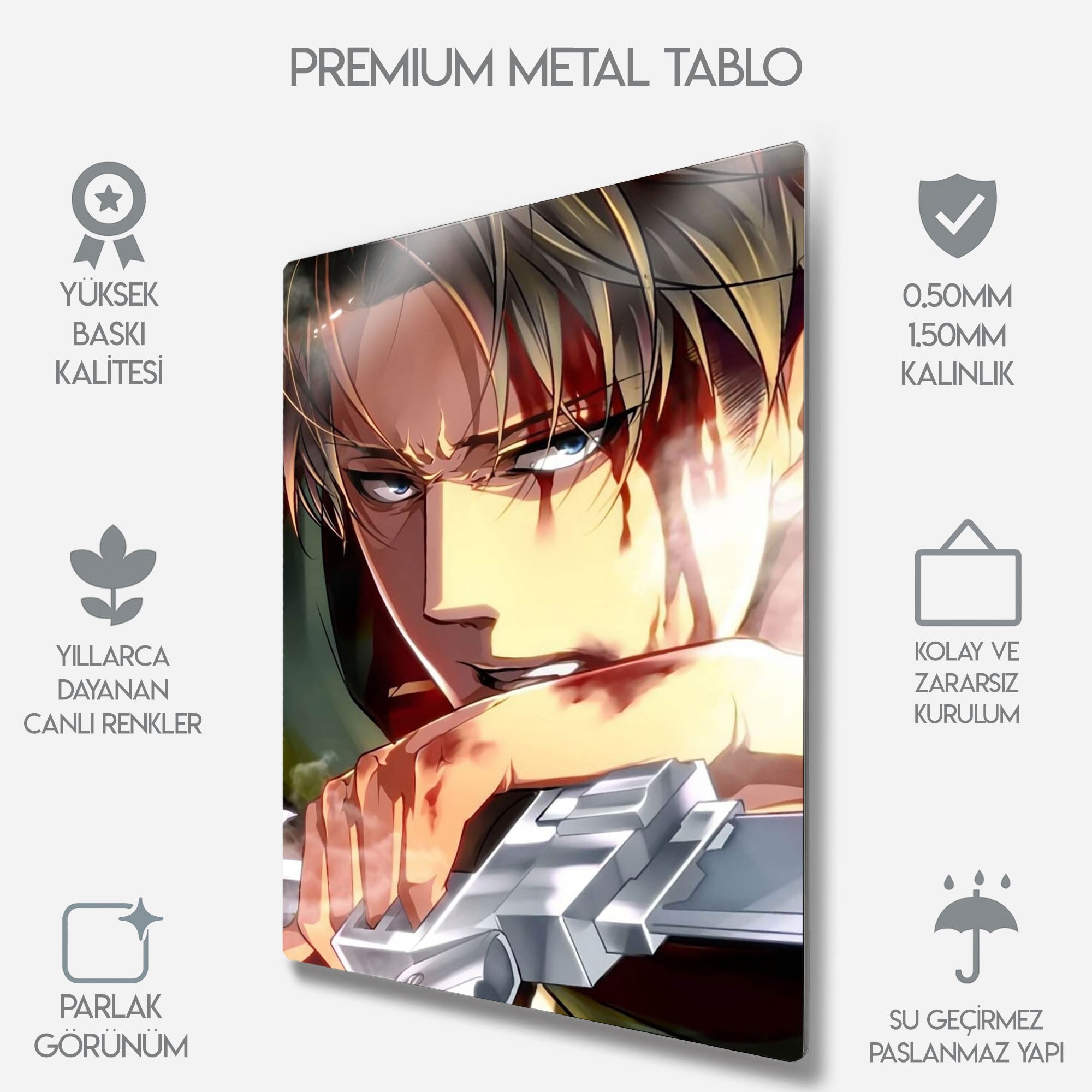 Attack on Titan Levi Ackerman - Metal Tablo